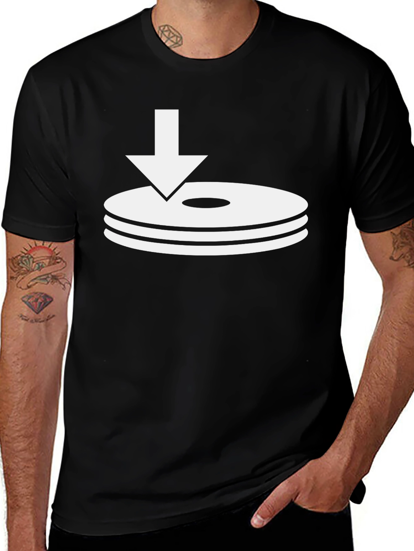 Variant 18 of Download Discs Graphic Black T-Shirt