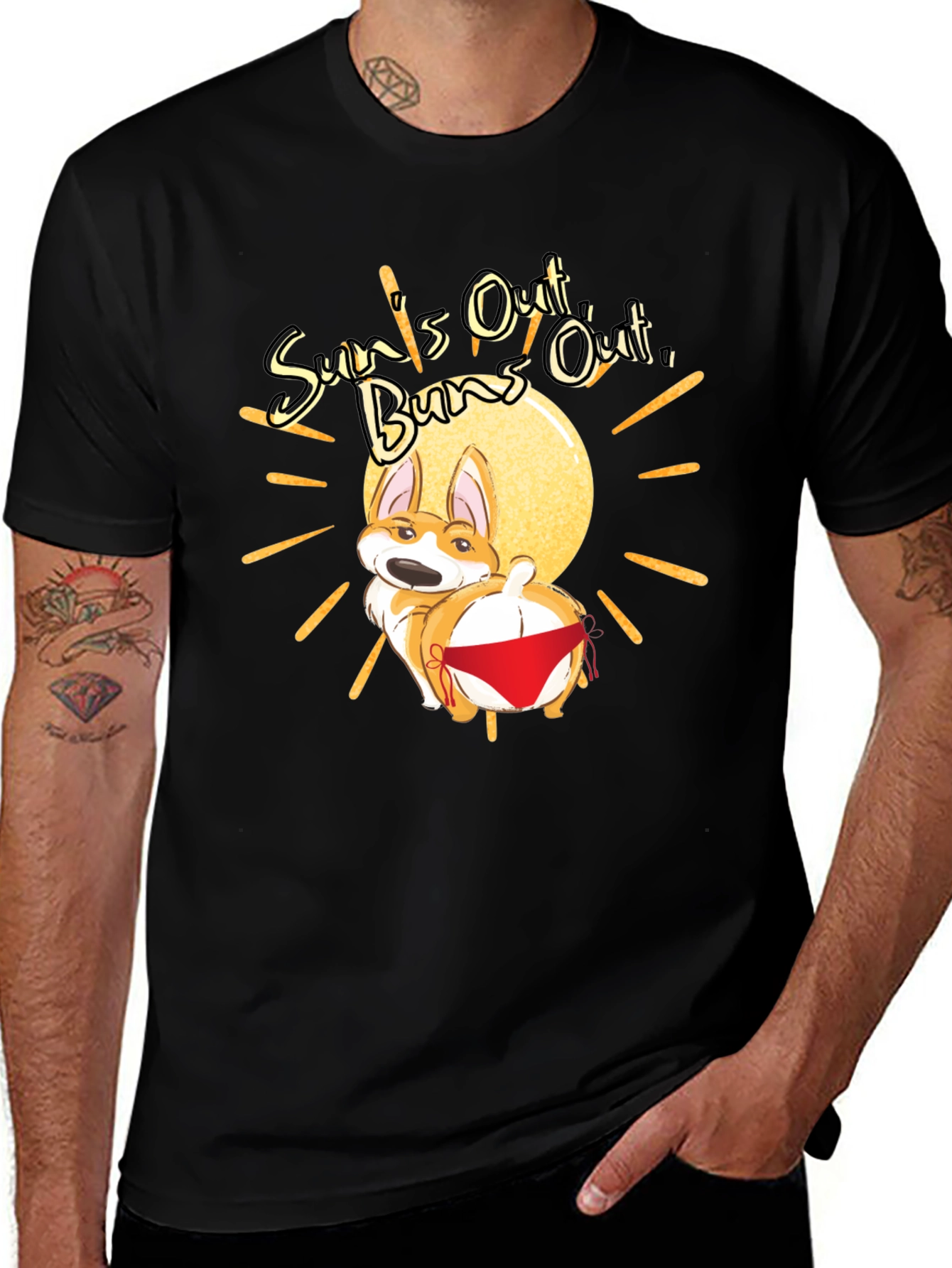 Sun's Out Buns Out Black T-Shirt