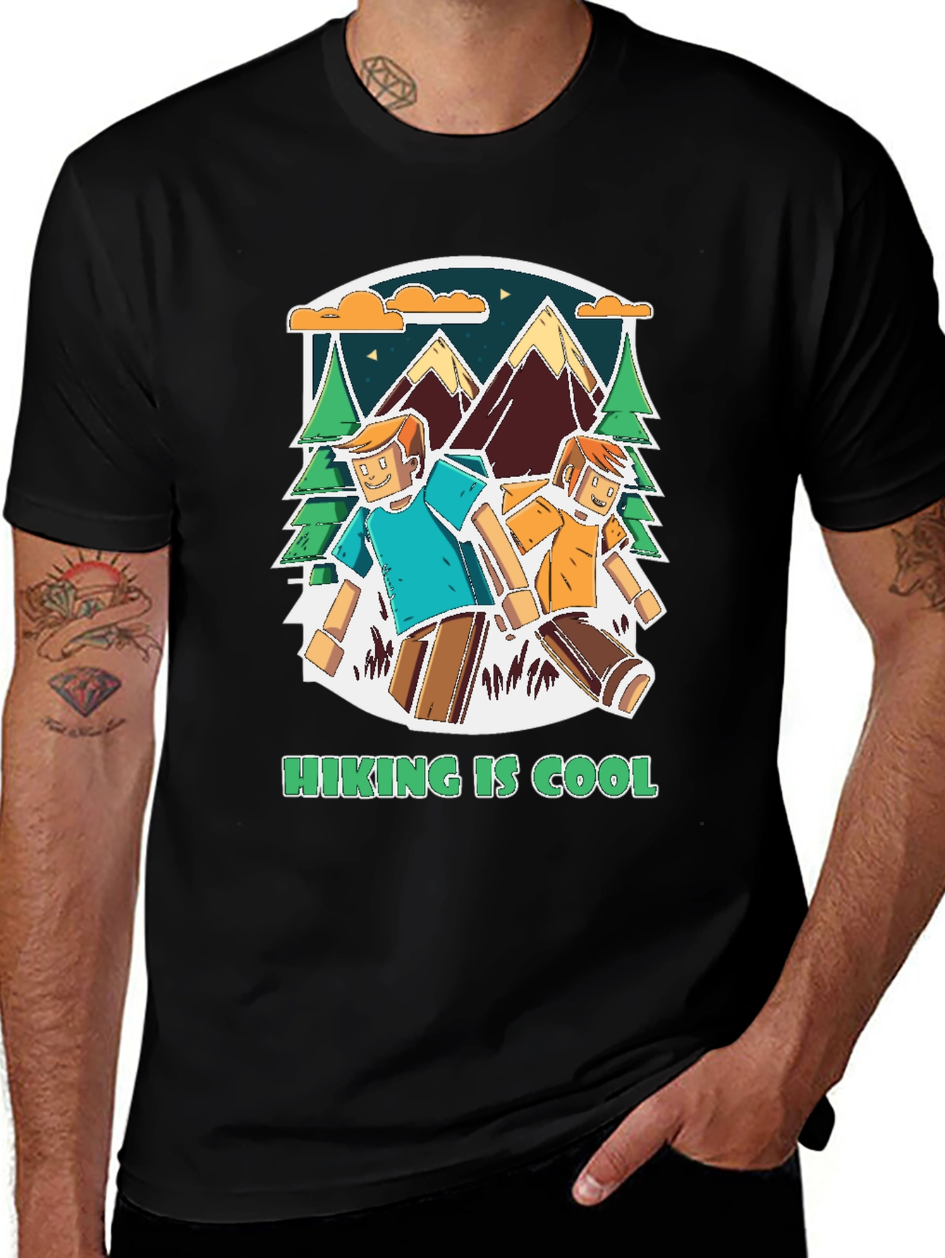 Black Hiking is Cool Graphic Tee main image