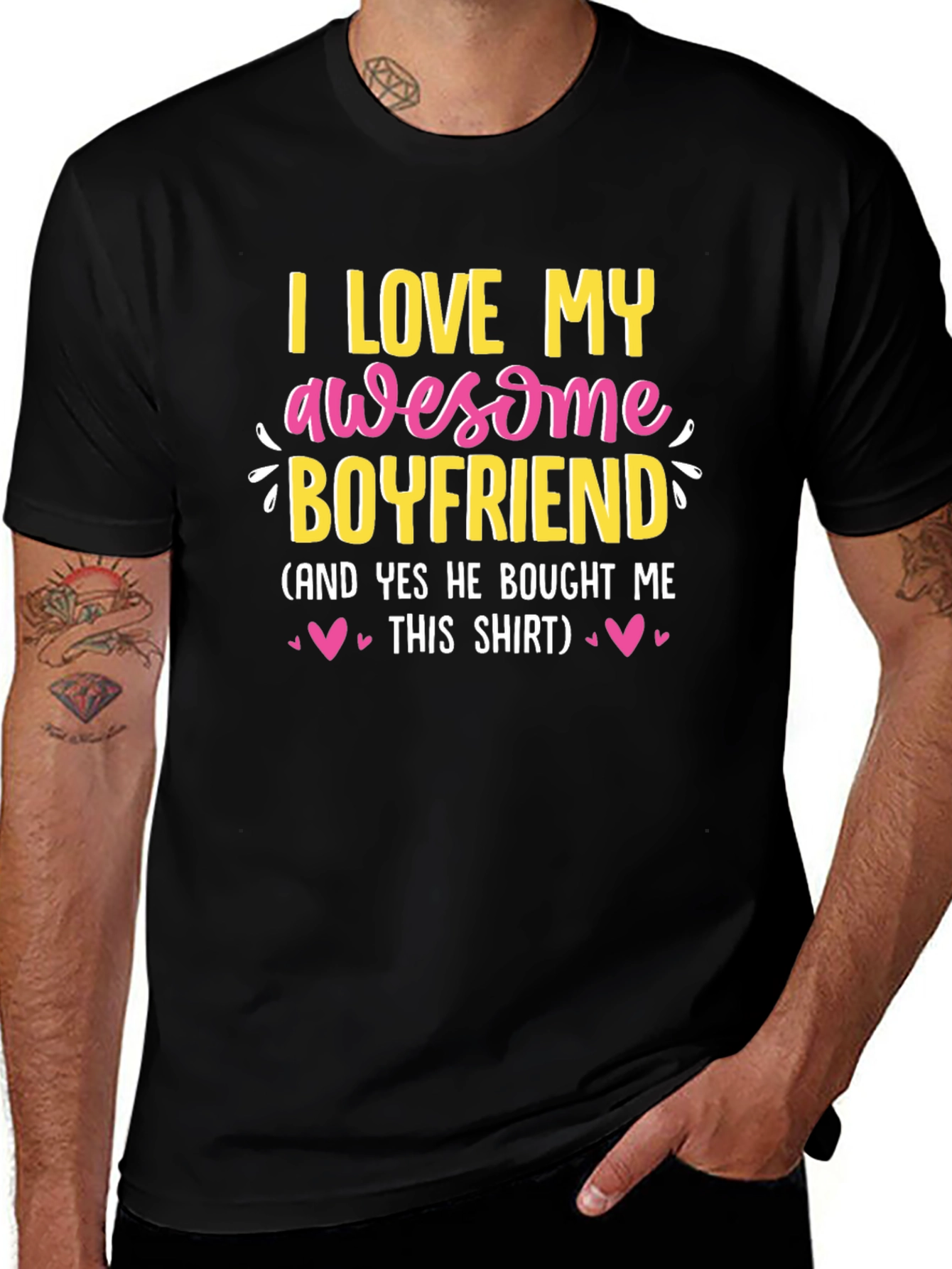 I Love My Awesome Boyfriend T-Shirt - Perfect Gift!