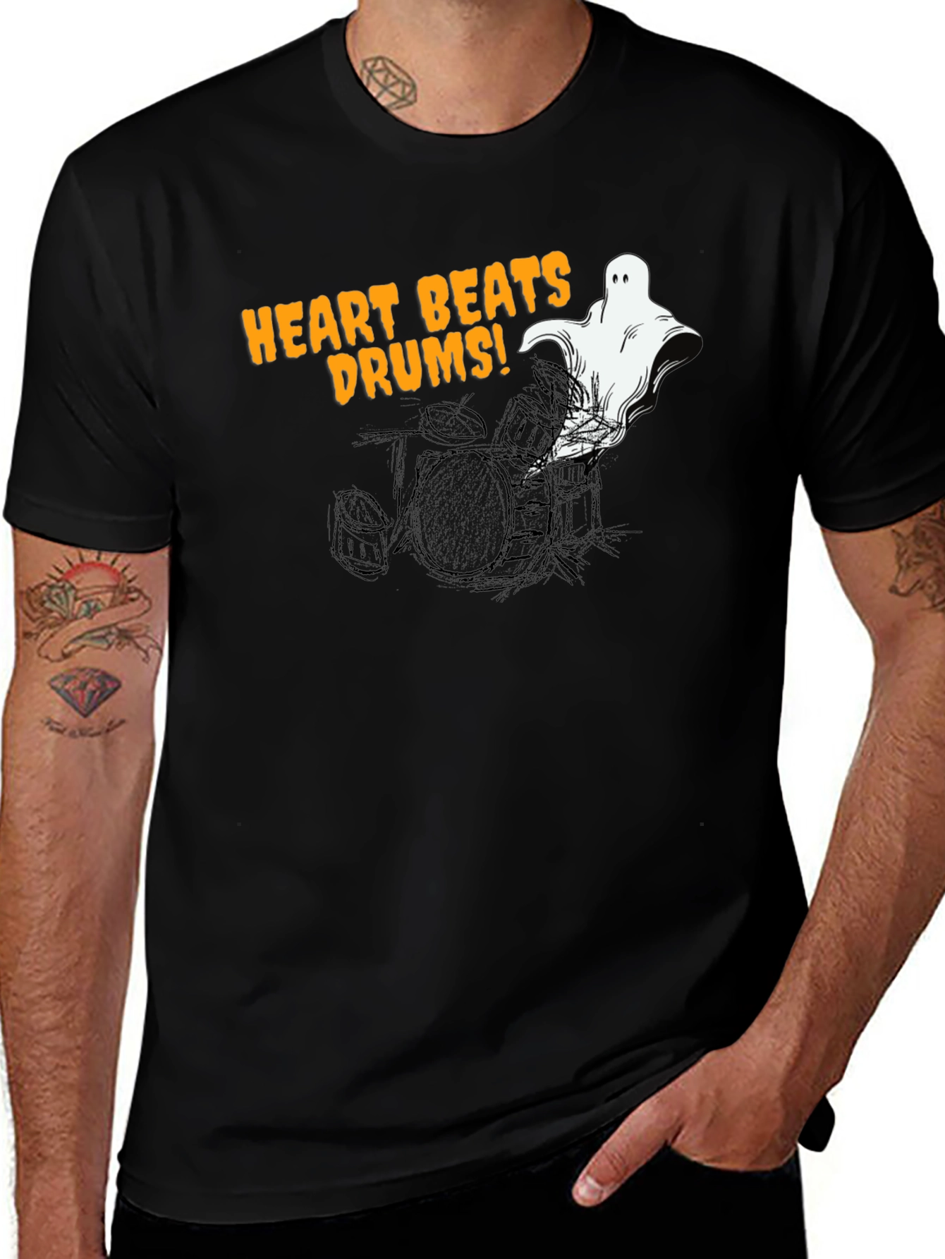 Heart Beats Drums Graphic T-Shirt 