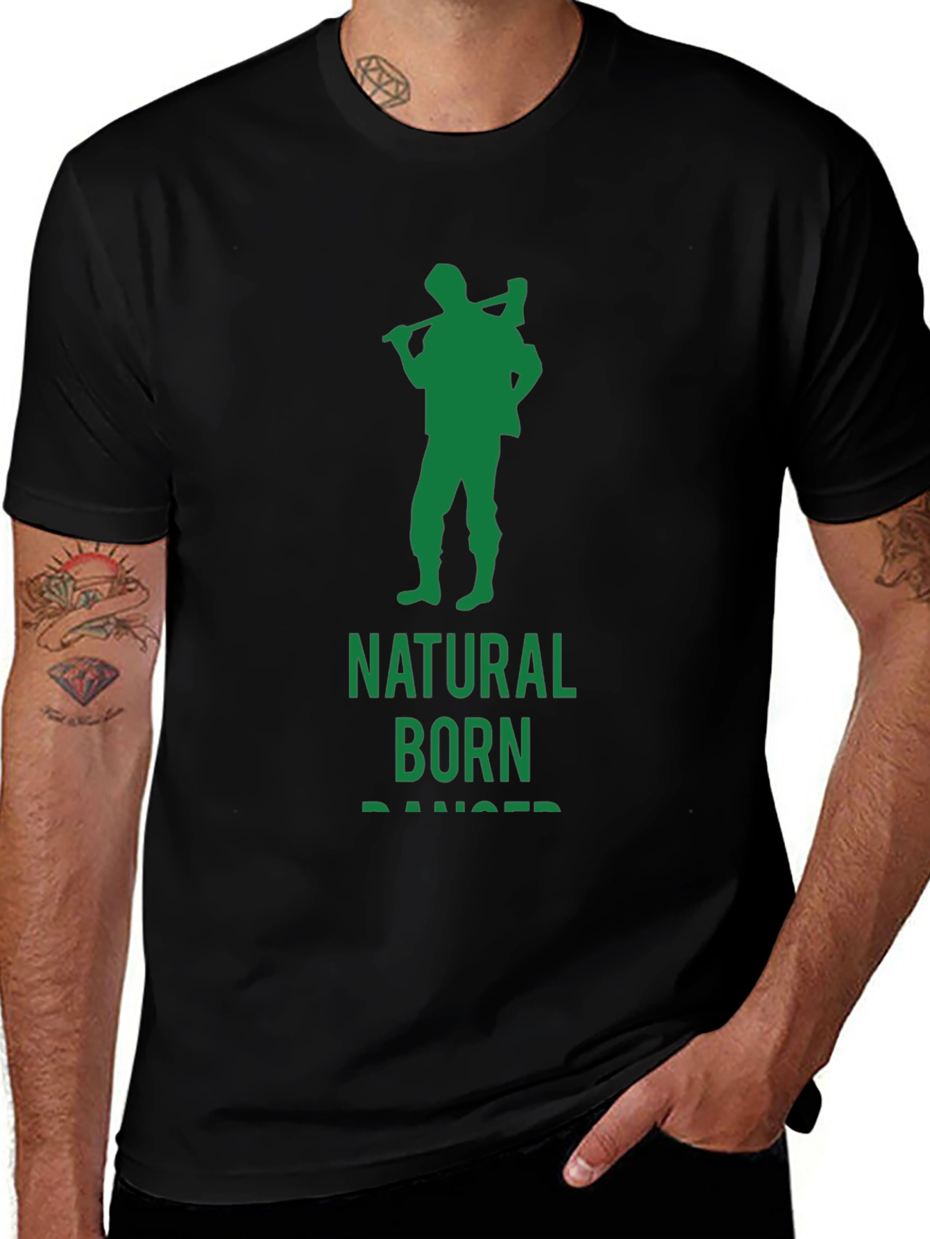 Variant 4 of Natural Born Ranger Graphic Tee - Black