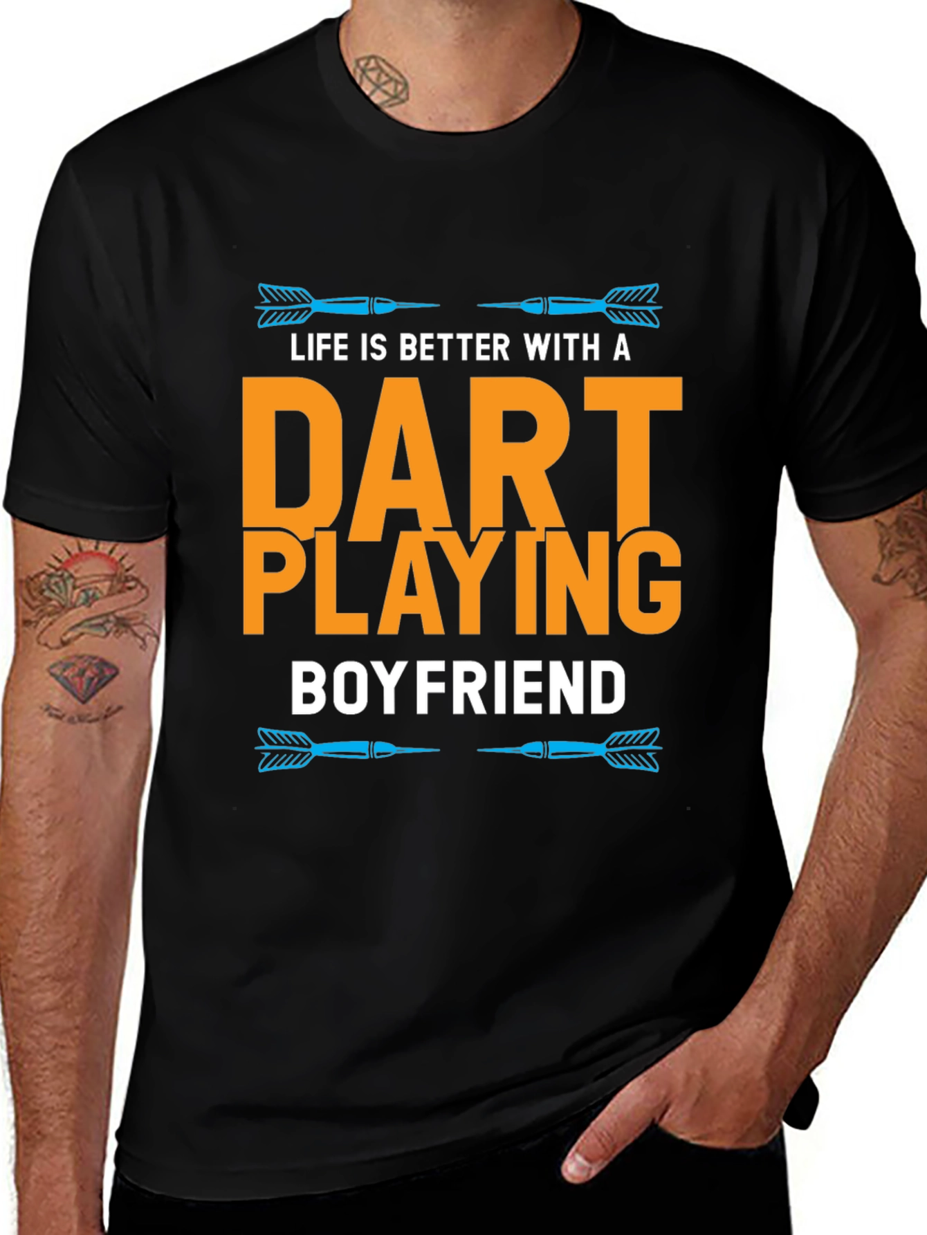 Variant 26 of Dart Playing Boyfriend T-Shirt Funny Gift