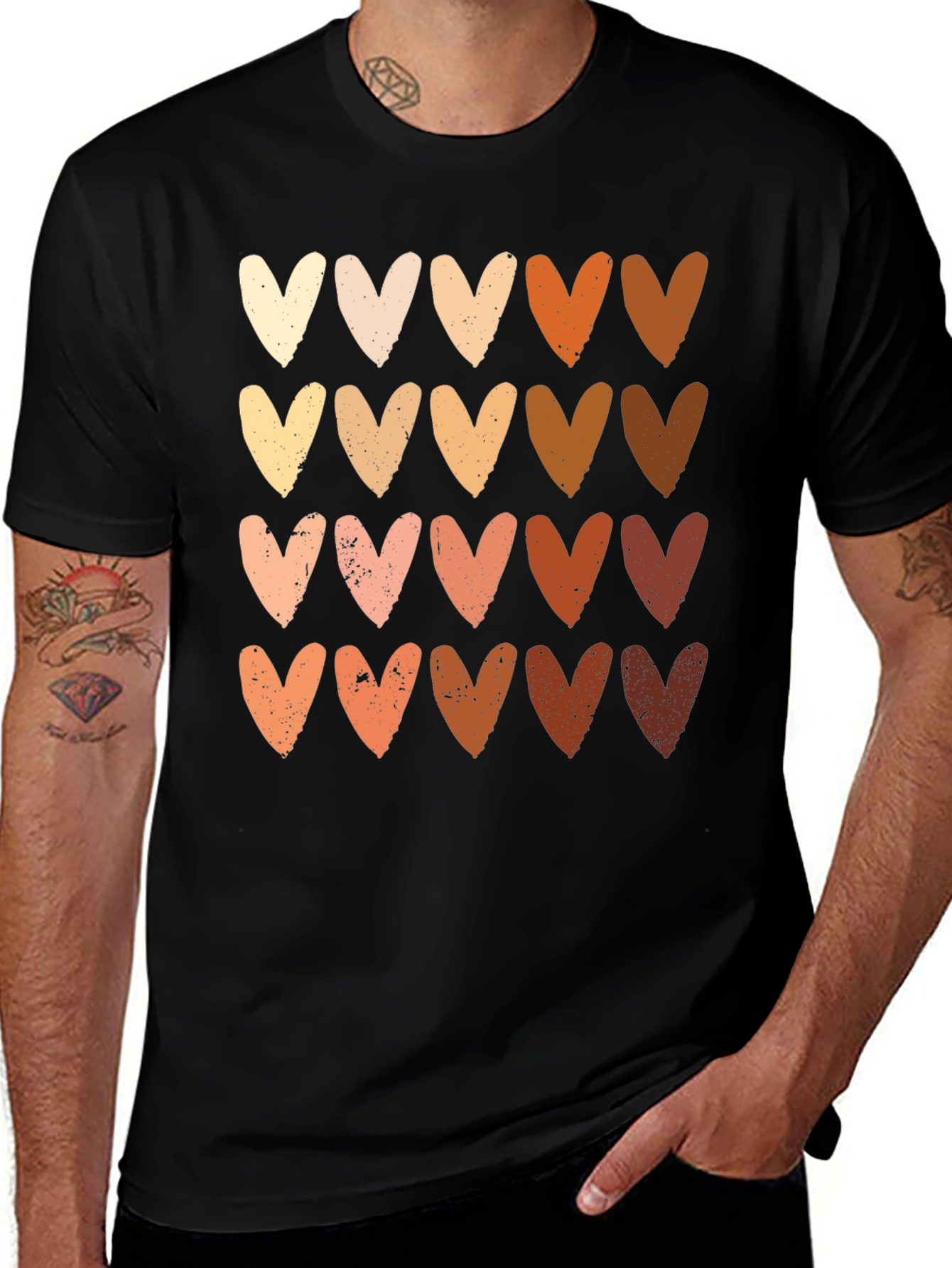 Variant 16 of Diversity Love Heart T-Shirt - All Skin Tones