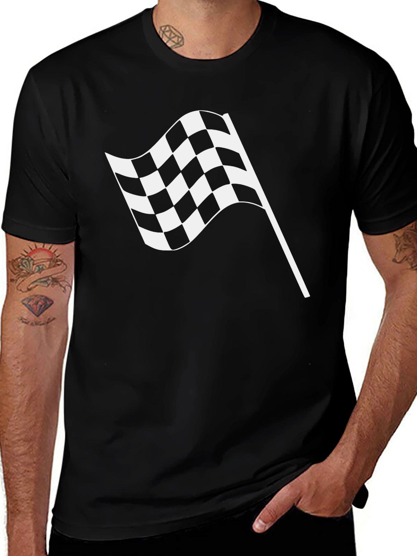 Variant 25 of Checkered Flag Graphic Tee - Racing Fan Apparel