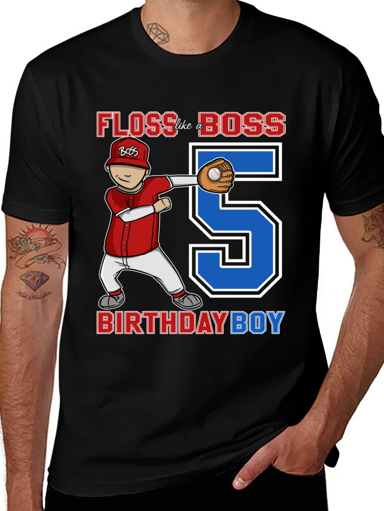 Variant 11 of Floss Like A Boss Baseball Birthday Boy T-Shirt