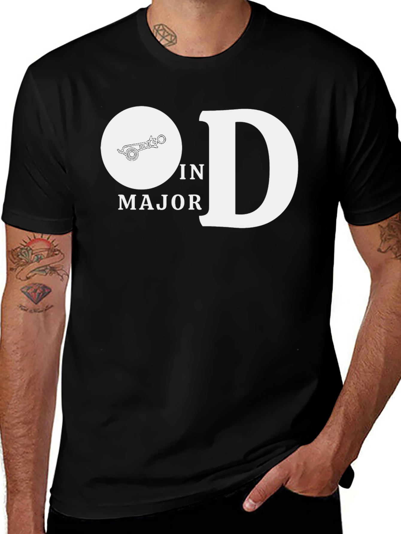 Black O in D Major T-Shirt - Music Lover Tee main image
