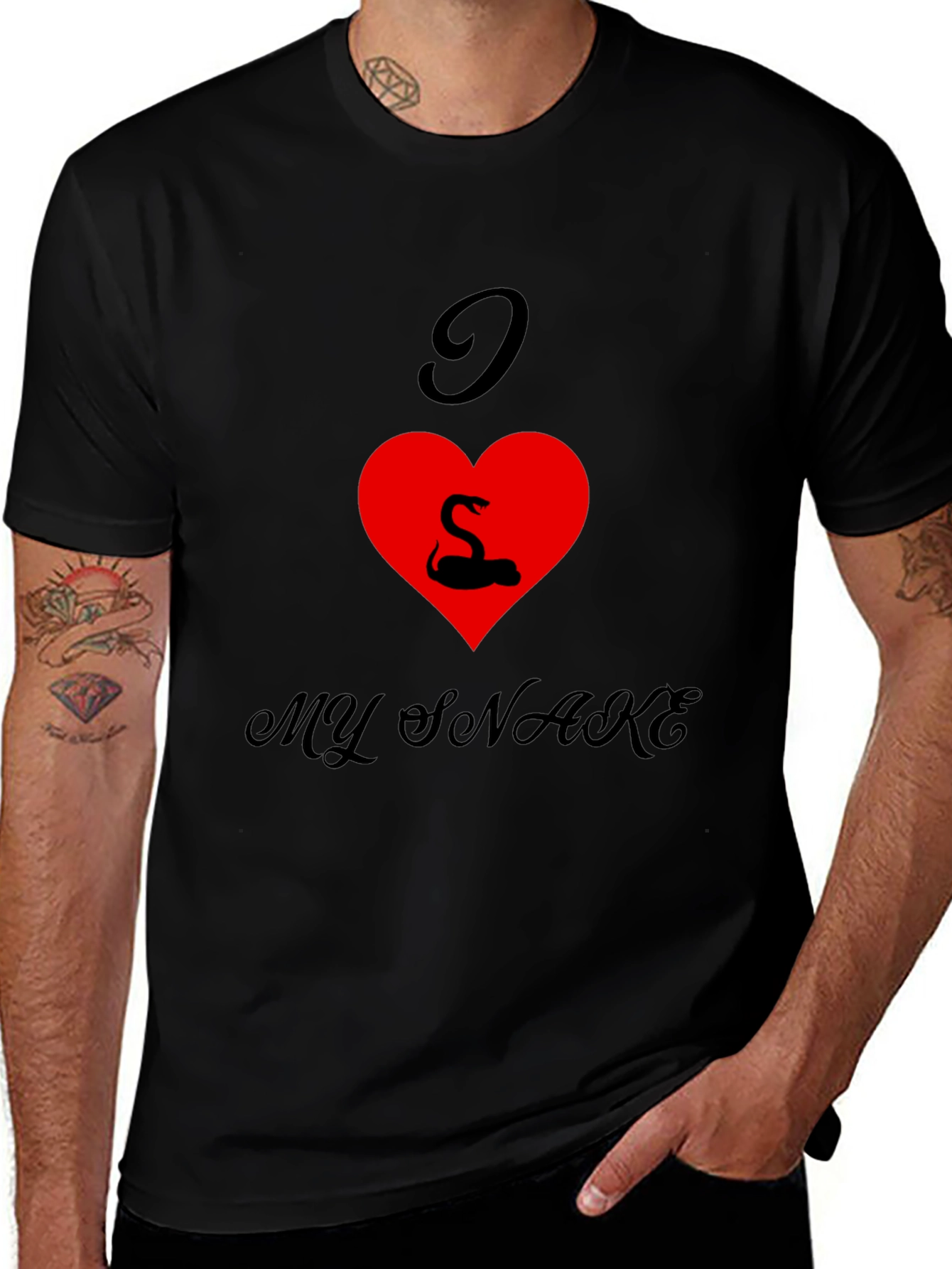 Variant 10 of I Heart My Snake Graphic Tee - Unique Pet Lover Design