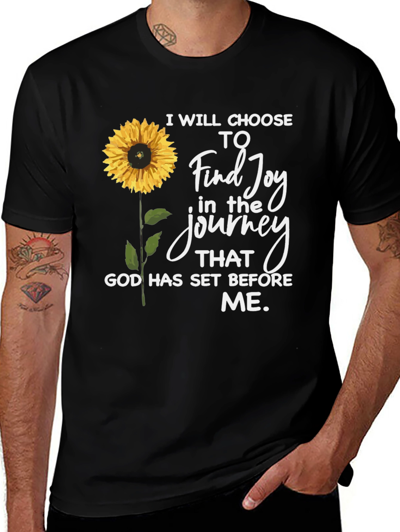 Inspirational Christian Sunflower Graphic T-Shirt