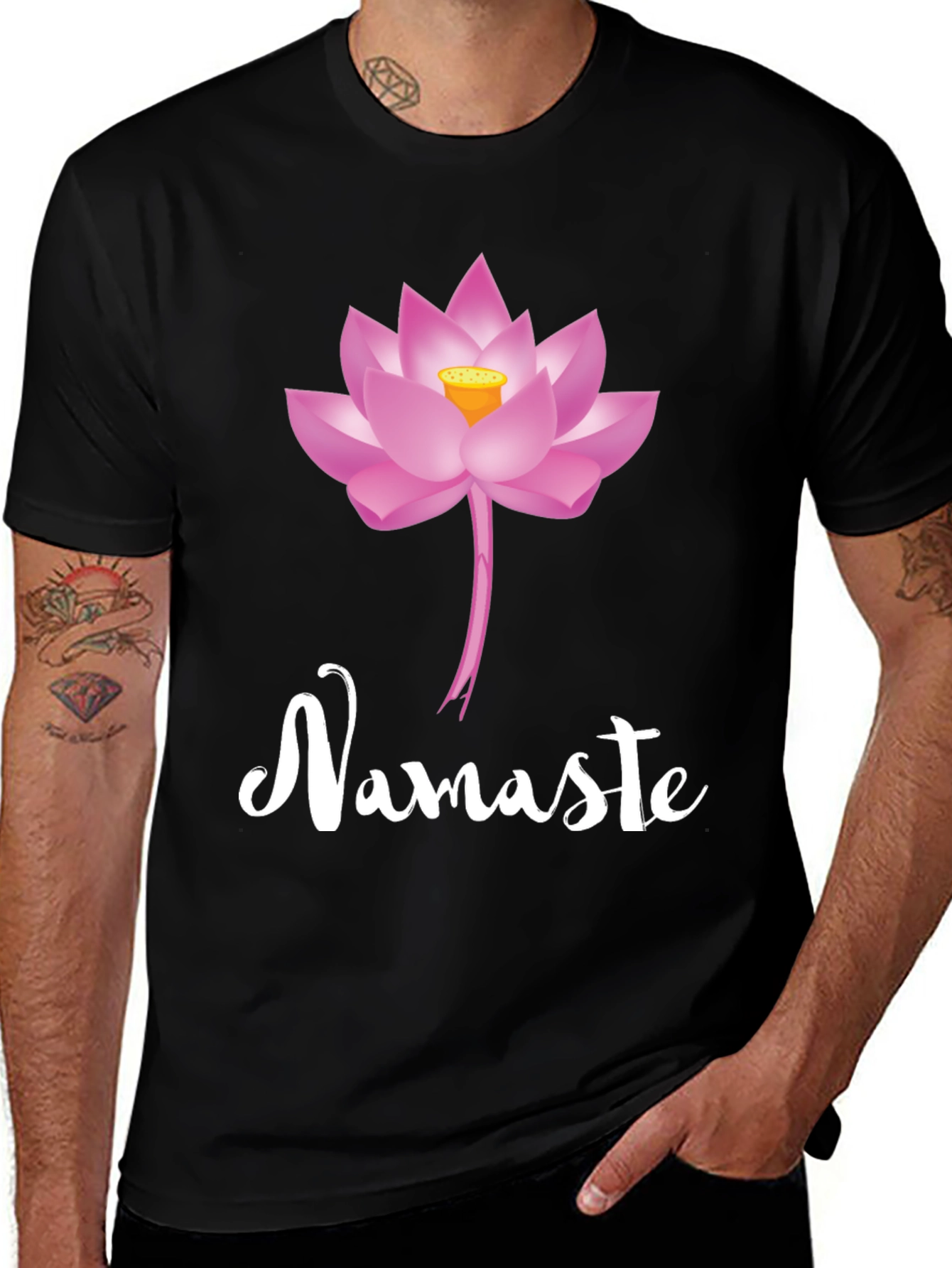 Variant 22 of Namaste Lotus Flower Graphic Tee
