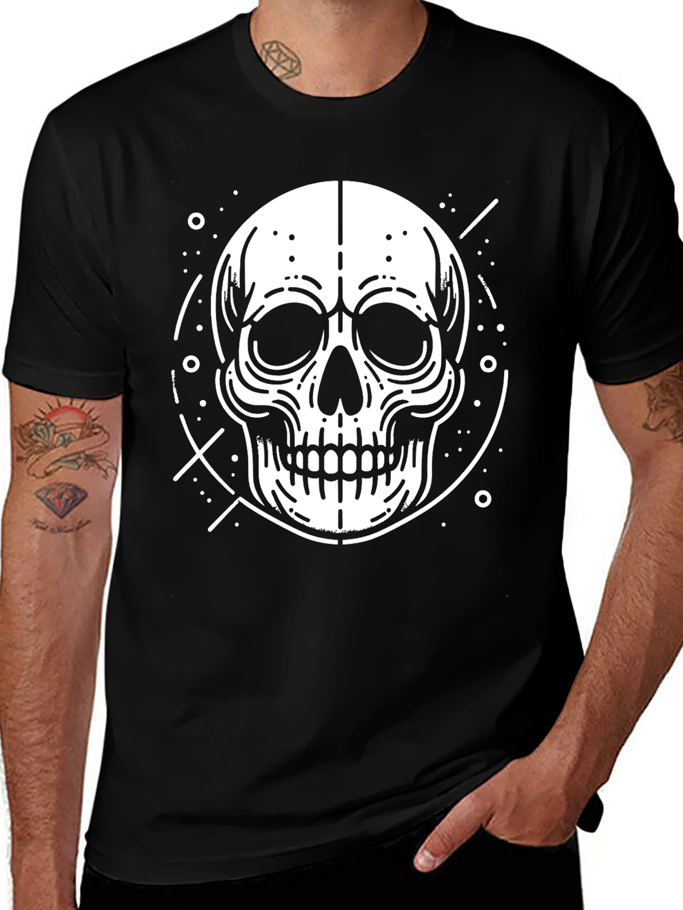 Variant 28 of Skull Graphic Print T-Shirt - Modern Style