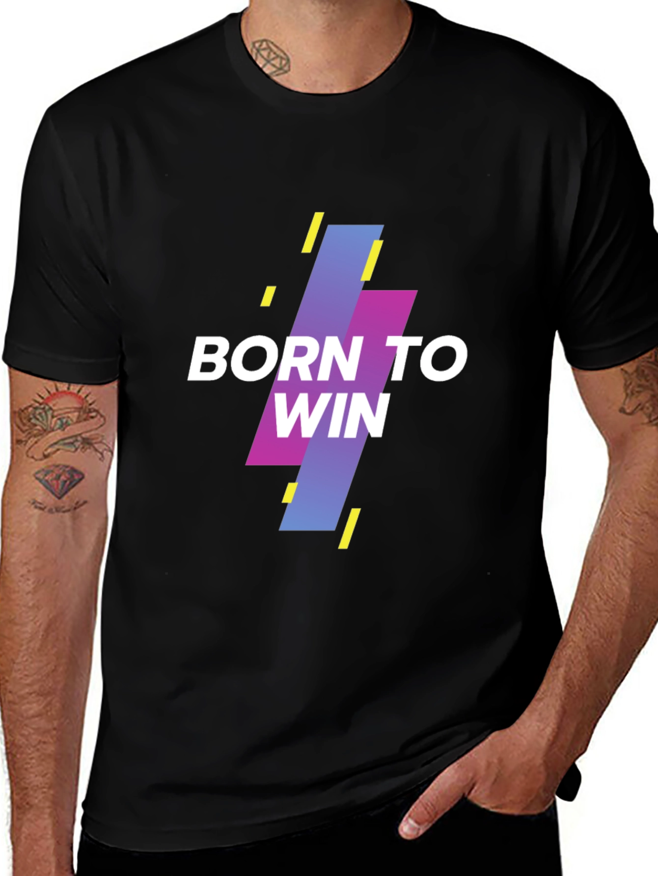 Variant 24 of Born to Win Graphic Tee - Stylish Black T-Shirt