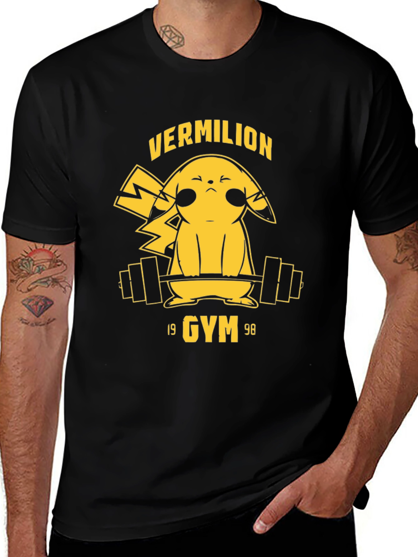 Vermilion Gym Pikachu Black T-Shirt