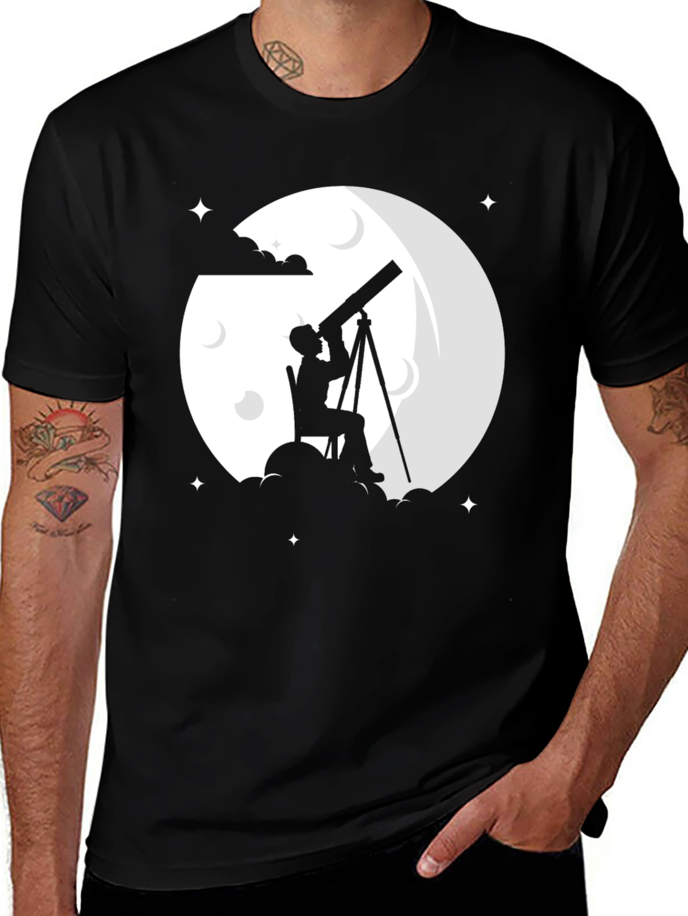 Telescope on the Moon Graphic Tee