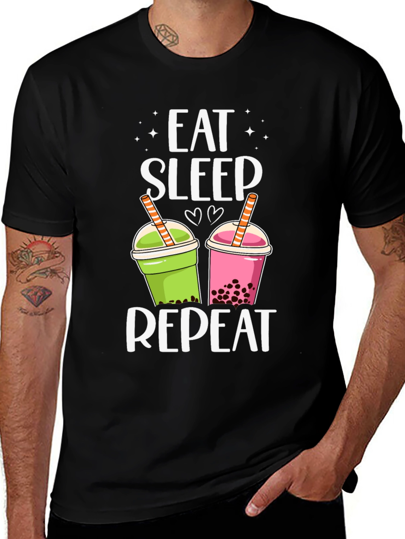 Variant 26 of Eat Sleep Repeat Boba Bubble Tea Graphic T-Shirt