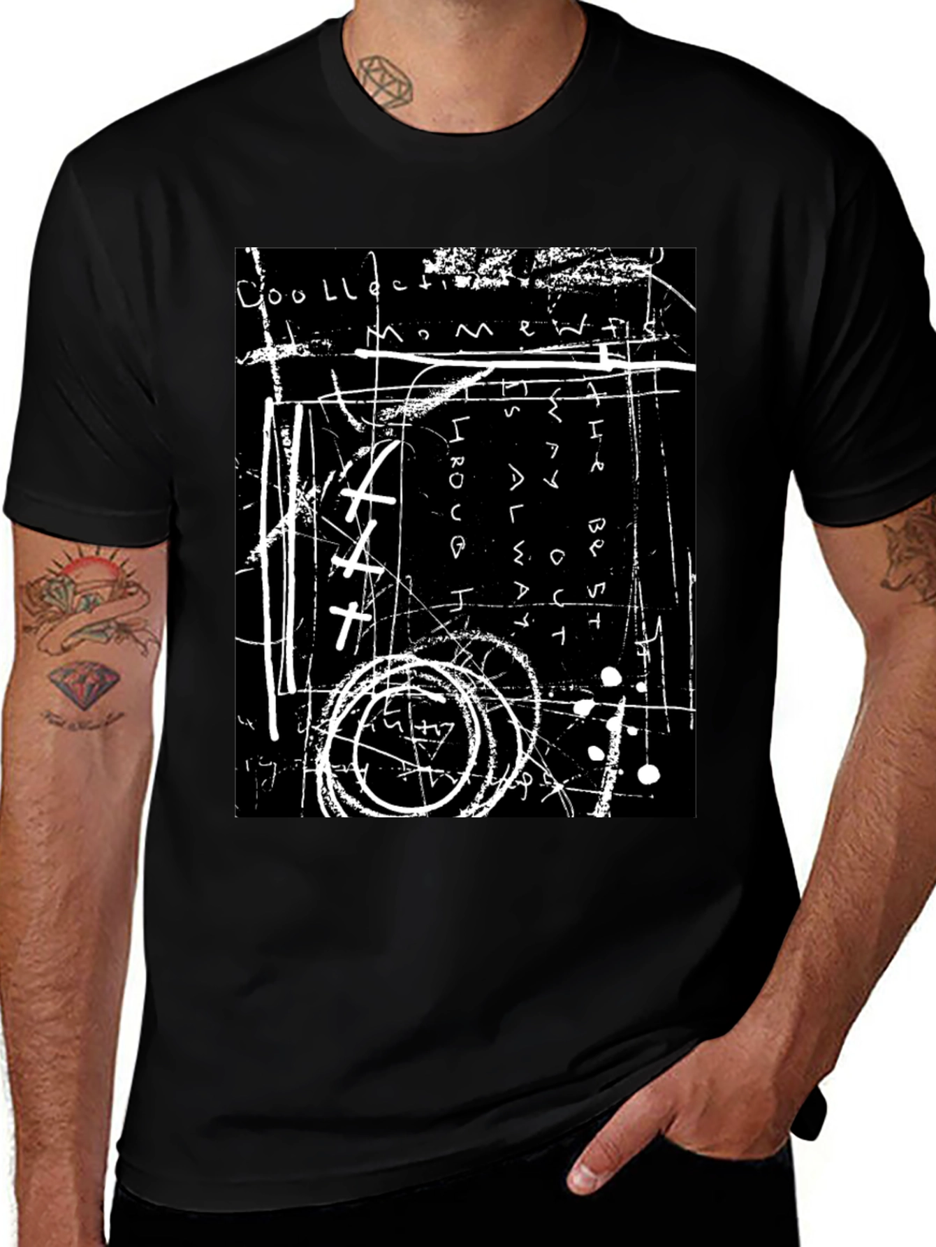 Variant 12 of Abstract Graphic Print Black T-Shirt