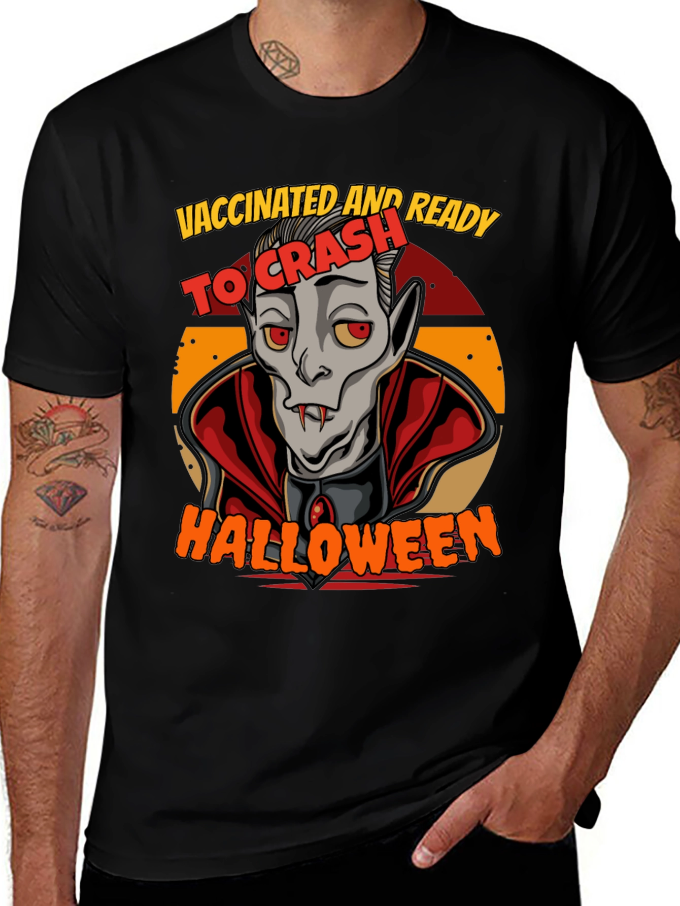 Variant 6 of Vaccinated & Ready To Crash Halloween T-Shirt