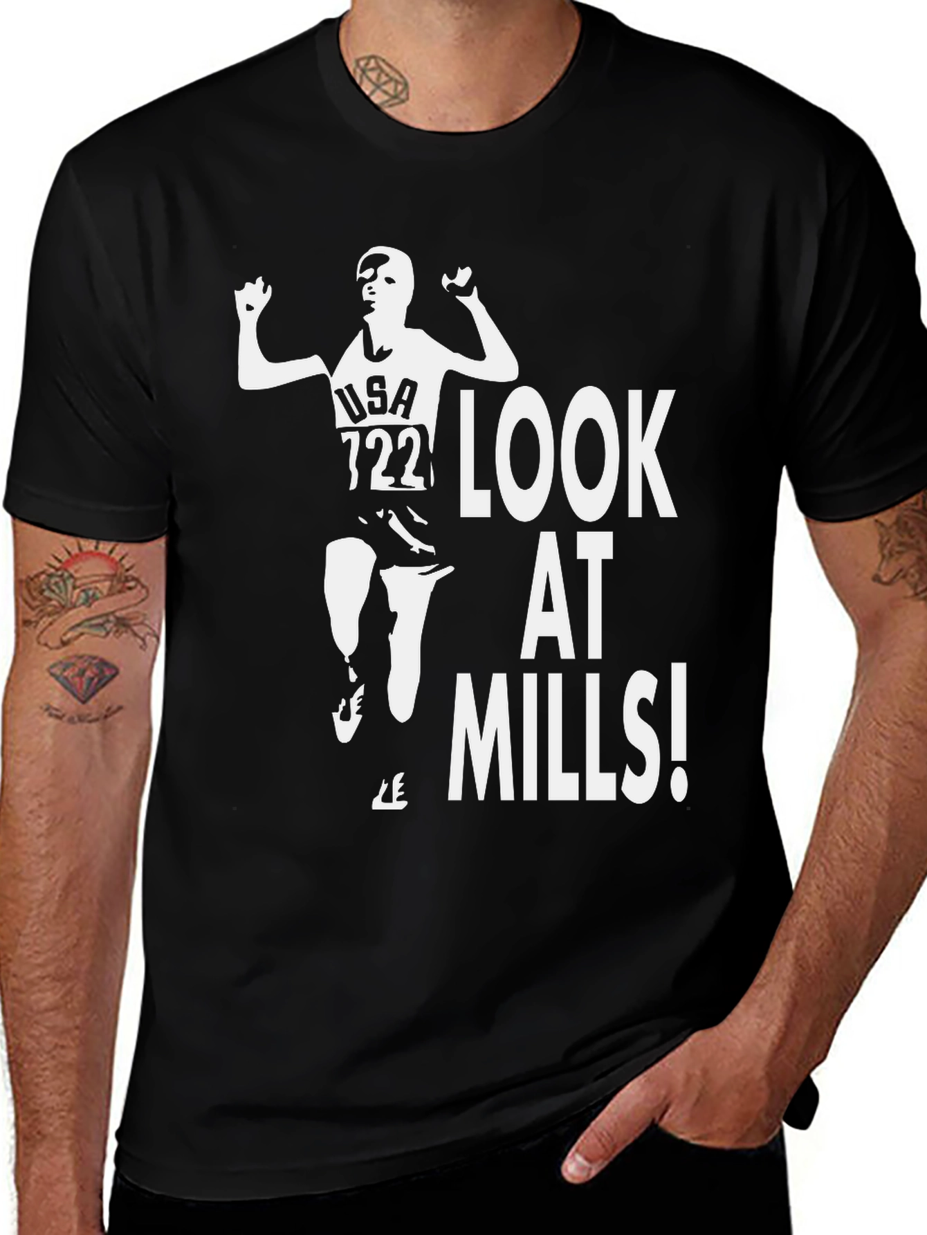 Variant 2 of Look At Mills T-Shirt - Athletic Graphic Tee