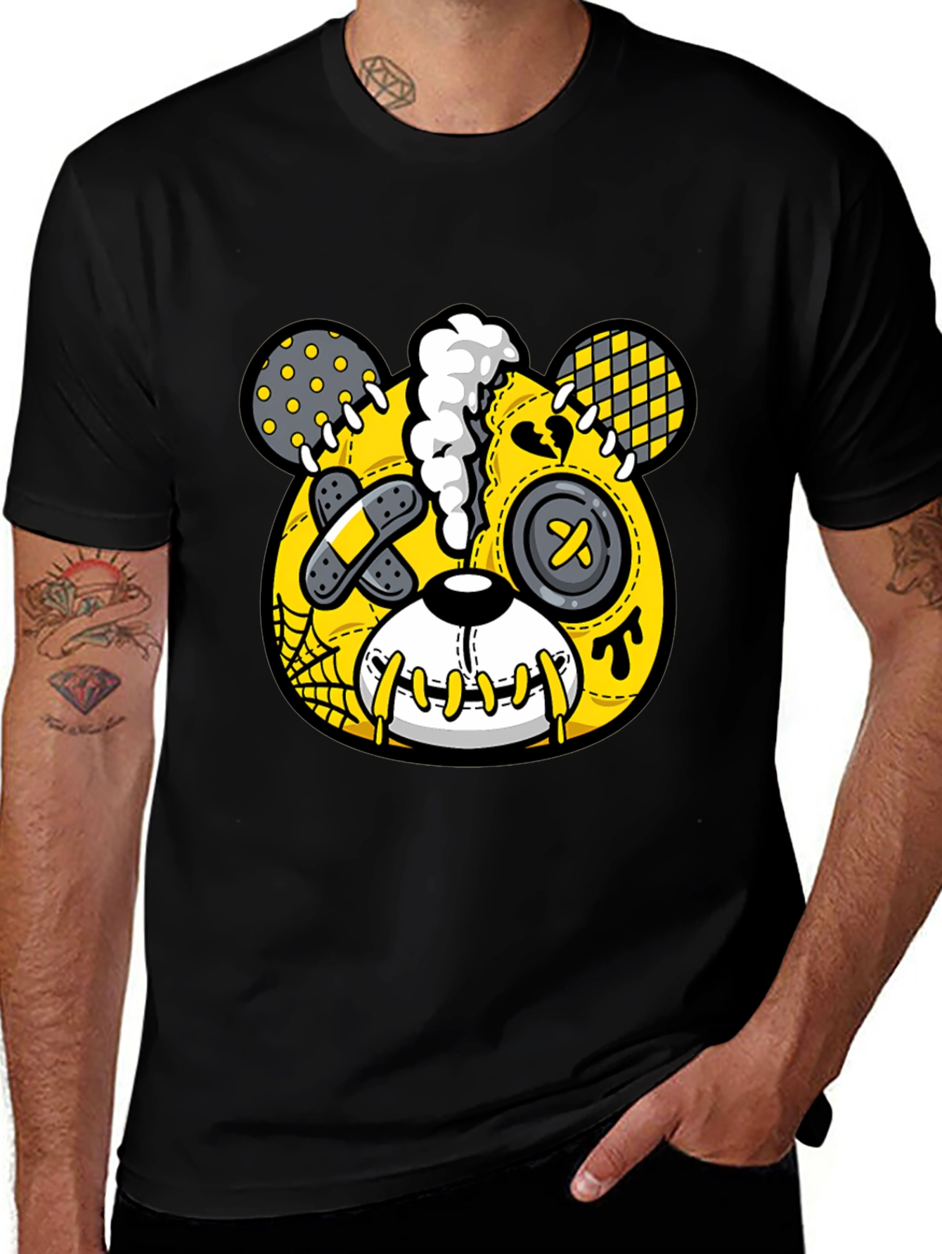 Variant 18 of Creepy Cute Stitched Teddy Bear Graphic T-Shirt