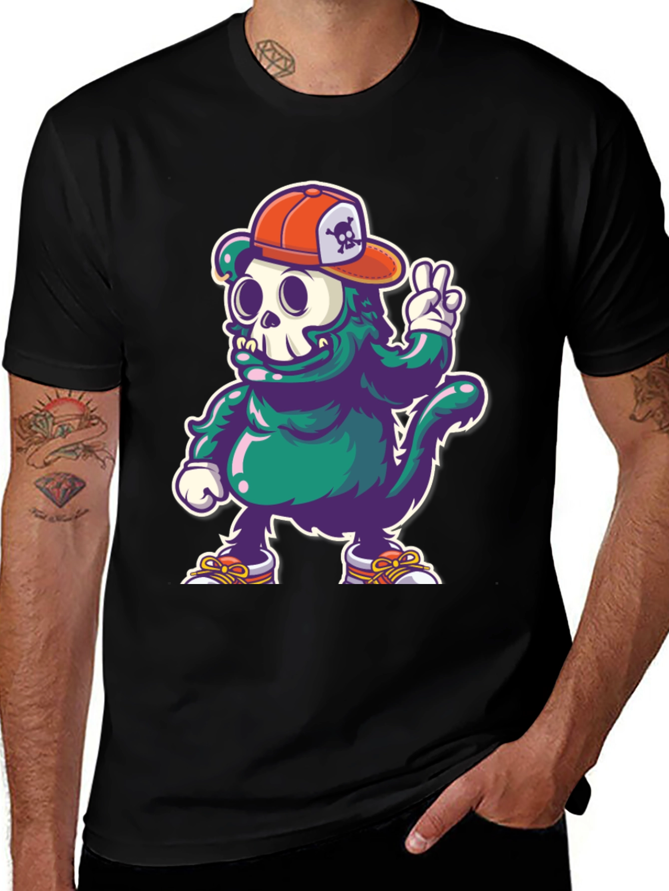Variant 29 of Cool Cartoon Skull Character Graphic T-Shirt