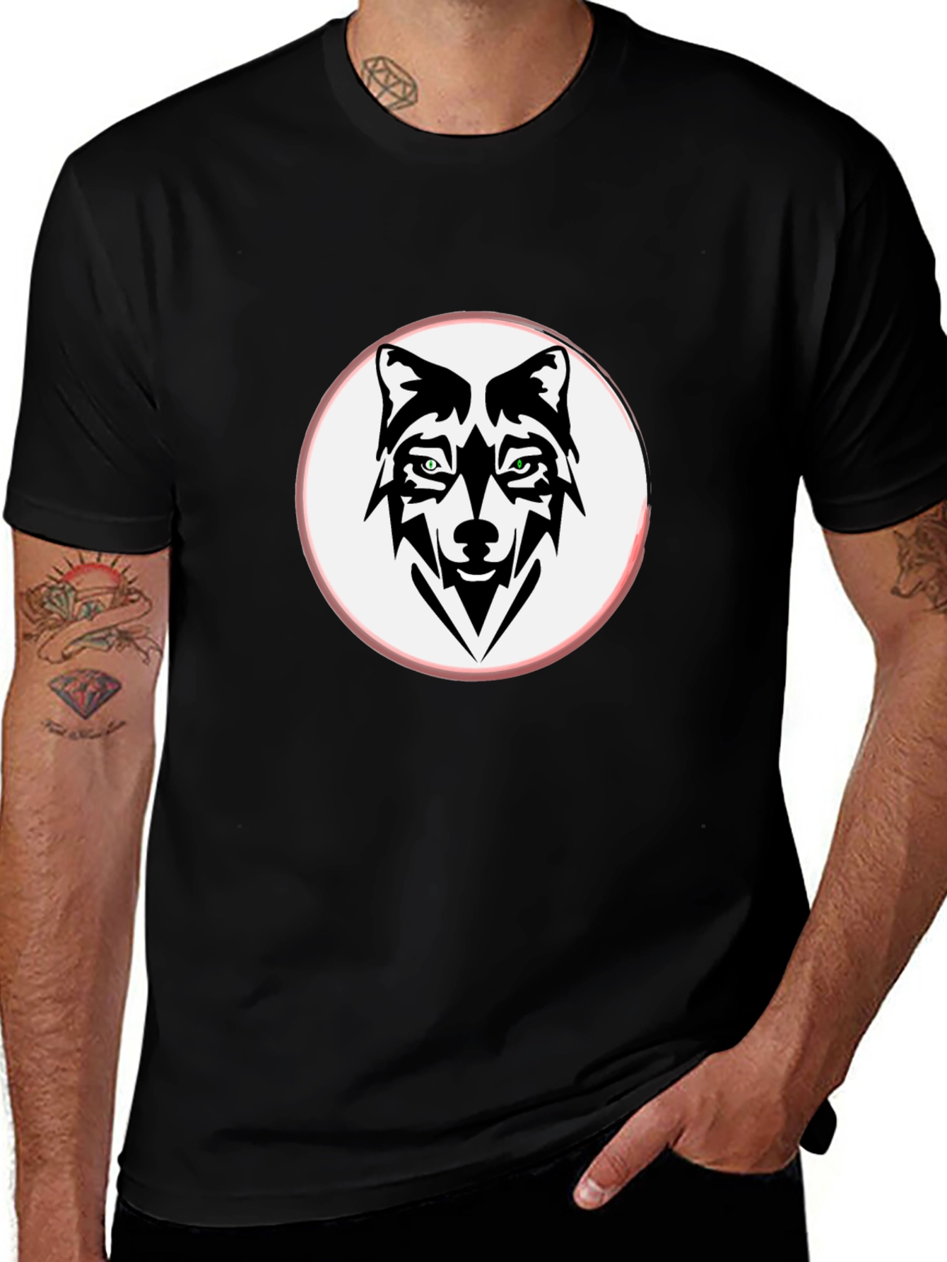 Variant 13 of Black Wolf Graphic Tee - Bold Animal Design Shirt