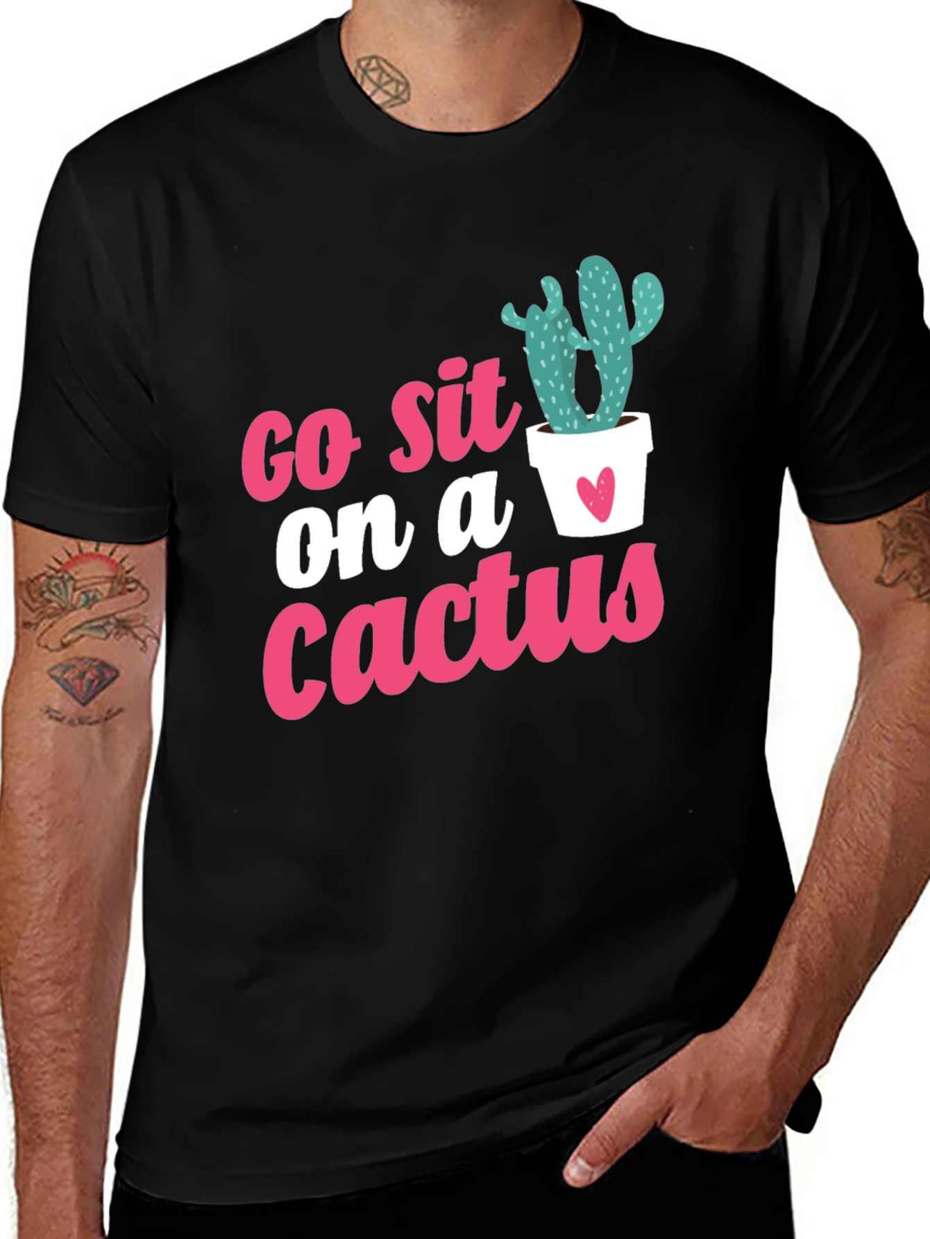 Variant 14 of Go Sit on a Cactus Graphic Tee