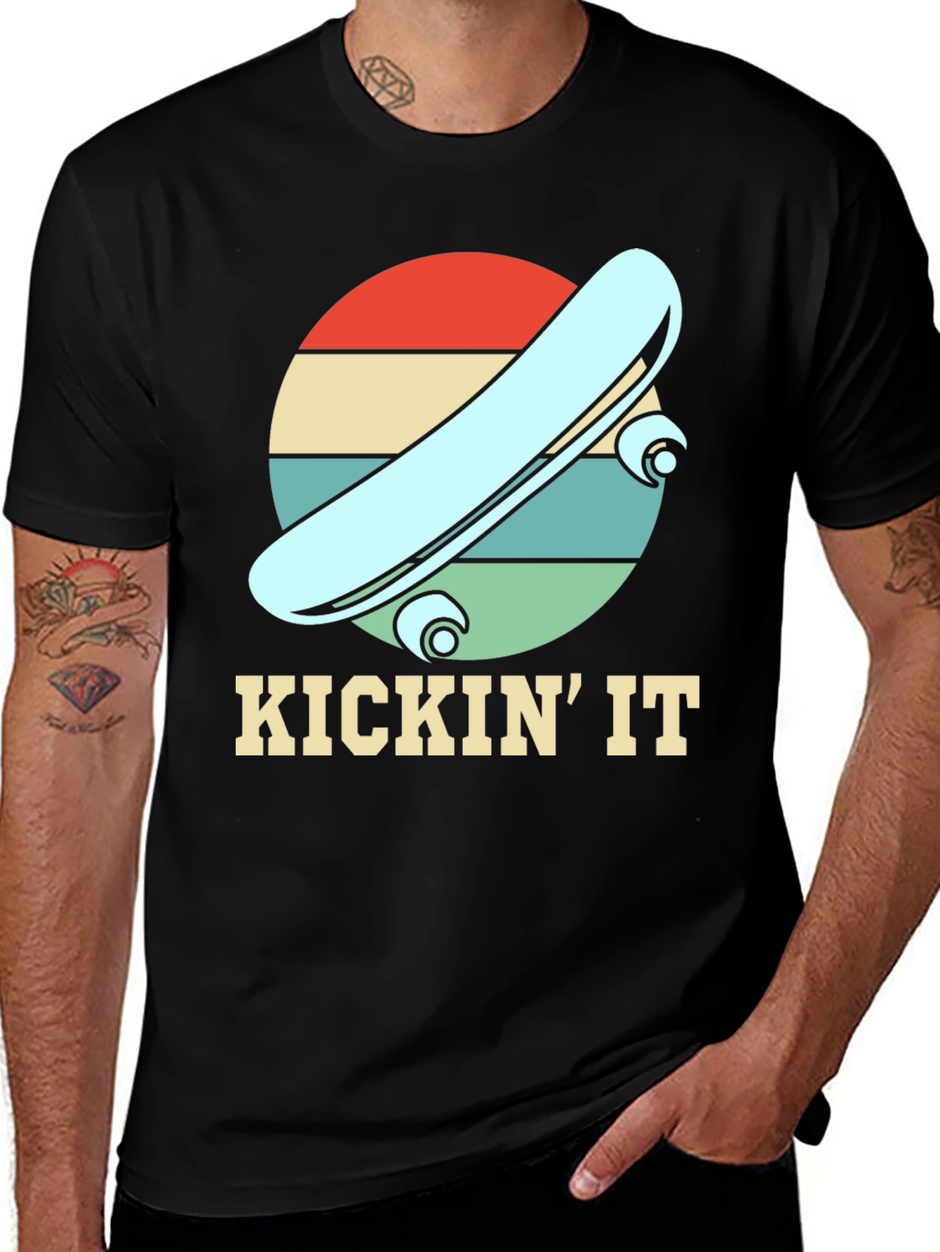 Variant 15 of KICKIN' IT Skateboard Retro Tee