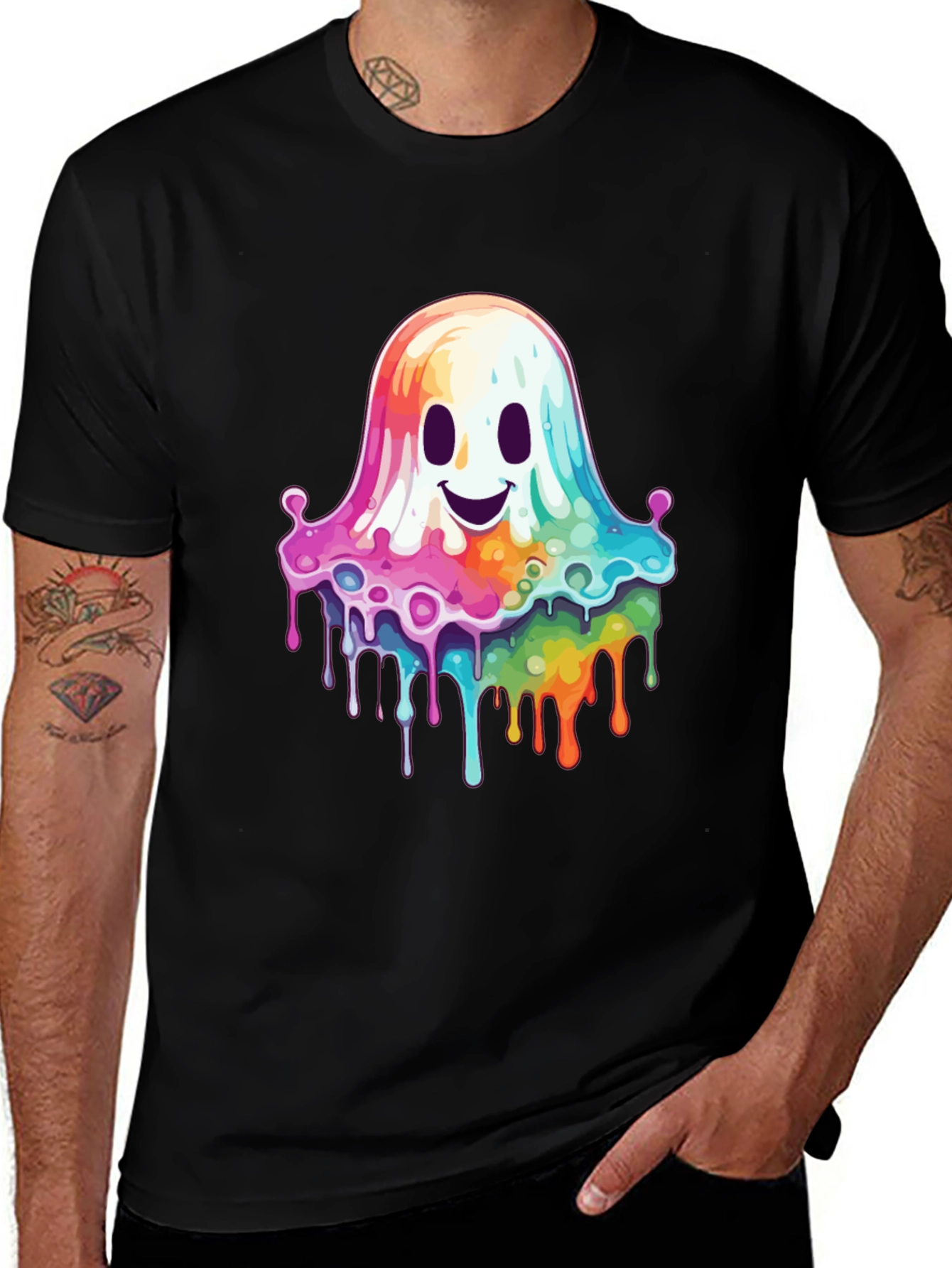 Rainbow Dripping Ghost T-Shirt