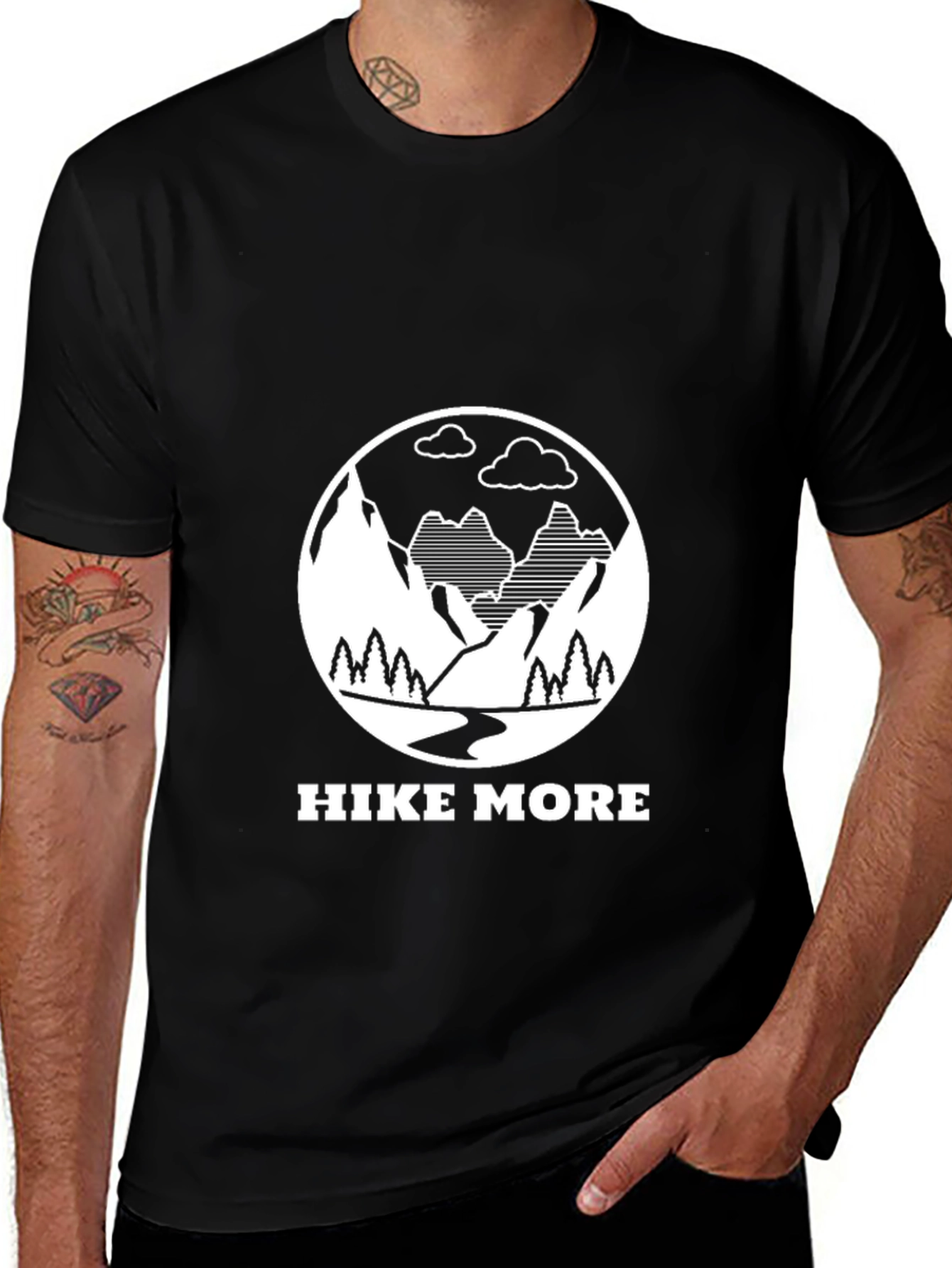 Variant 3 of Hike More Graphic Tee - Black Cotton Blend