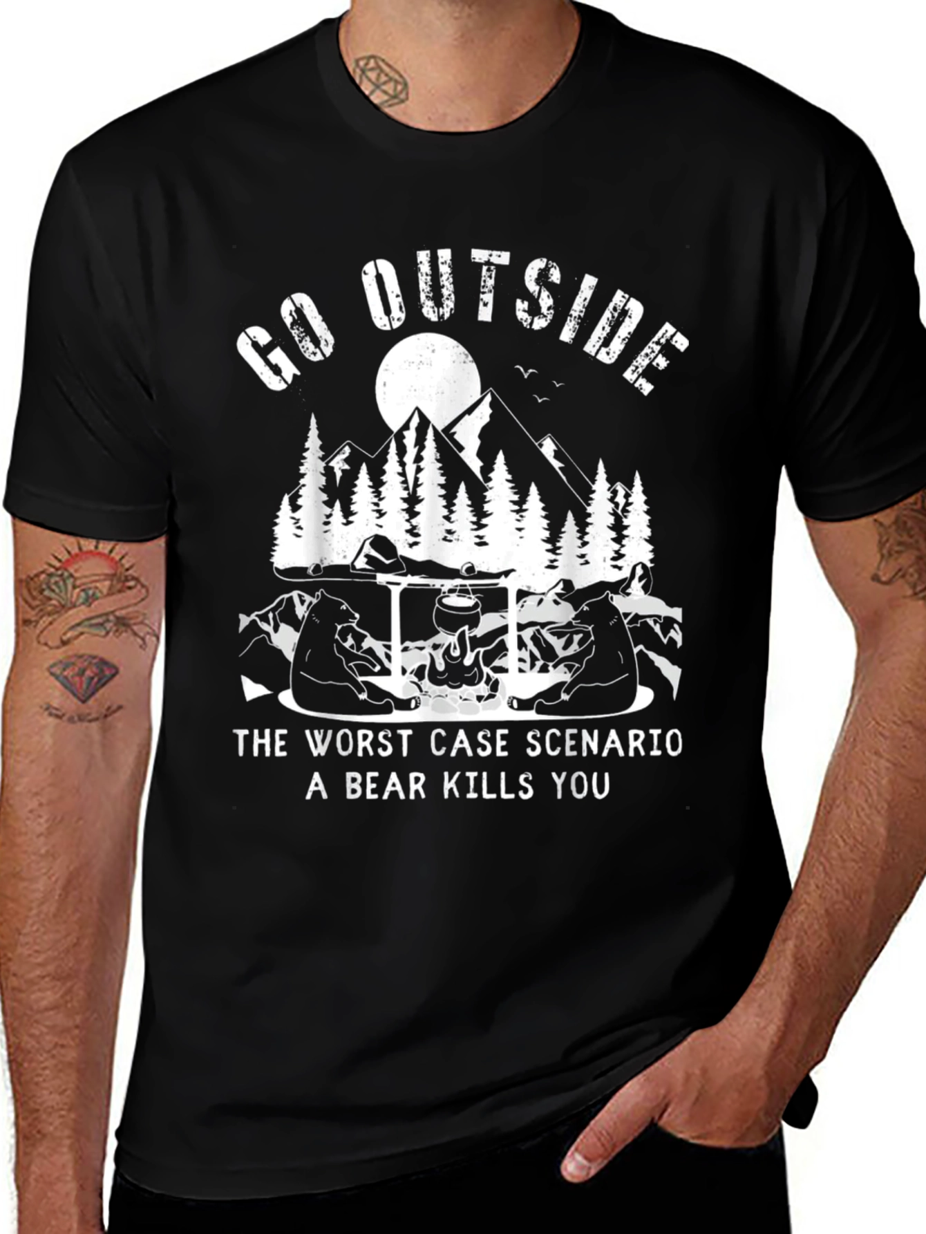 Variant 20 of Go Outside Bear T-Shirt