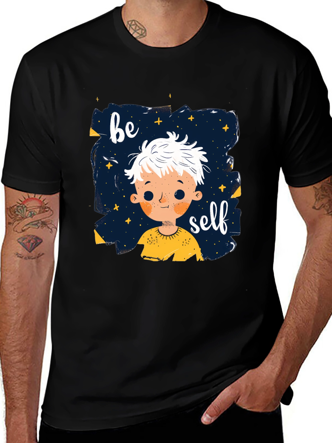 Variant 27 of Be Yourself Graphic Tee - Stylish Crew Neck