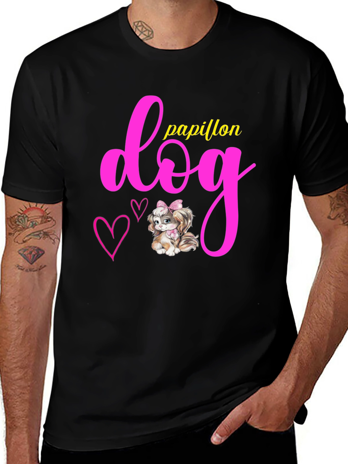 Variant 29 of Papillon Dog Graphic T-Shirt - Cute Pet Lover Tee