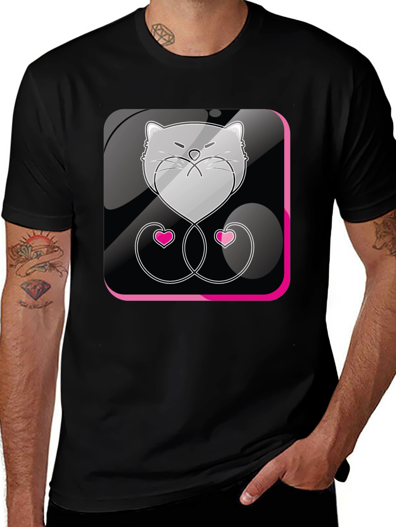 Variant 14 of Cat Heartbeat T-Shirt - Unique Graphic Tee for Cat Lovers
