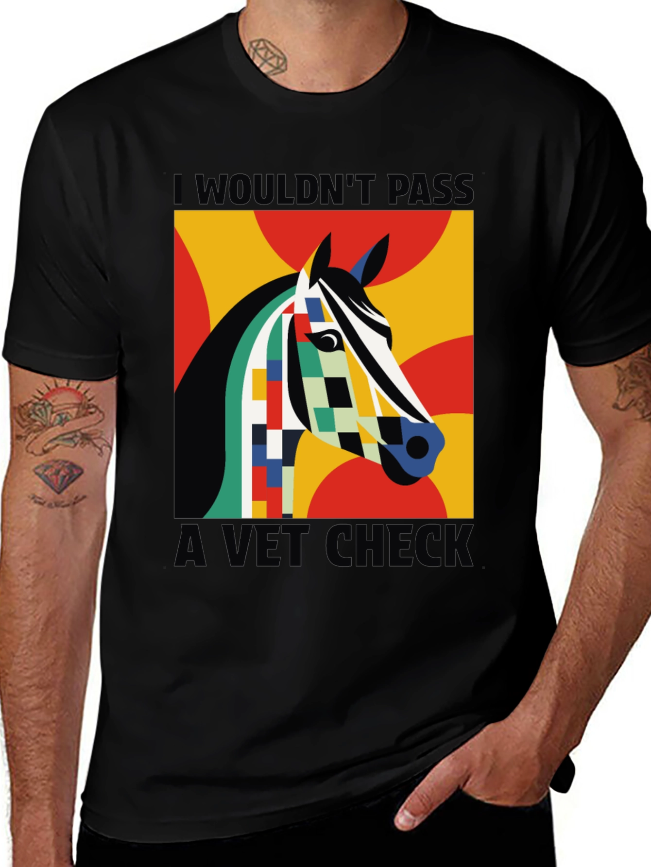 Variant 17 of Abstract Horse Vet Check Tee
