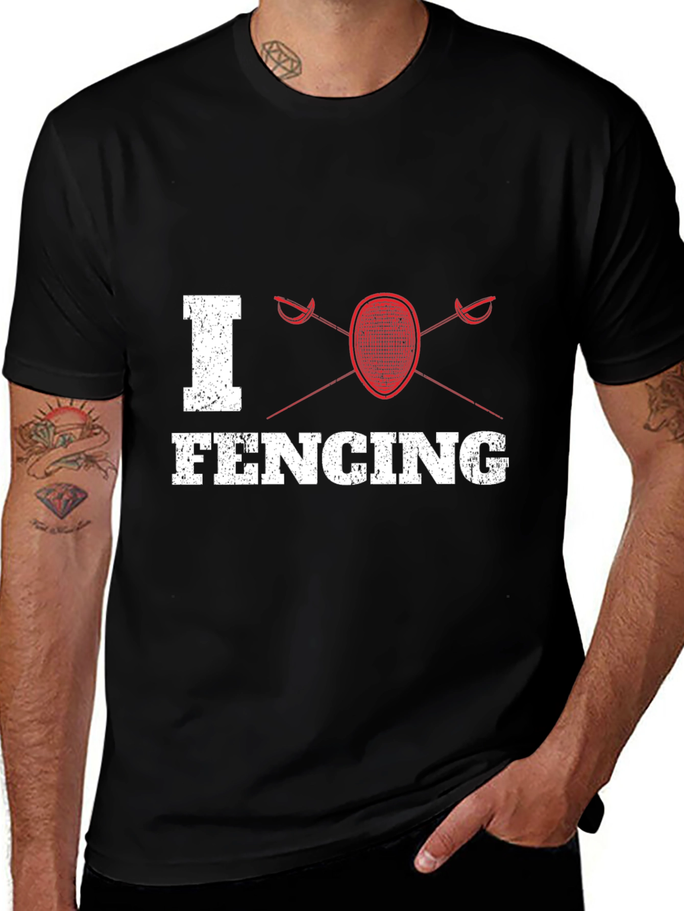 Variant 5 of I Love Fencing T-Shirt