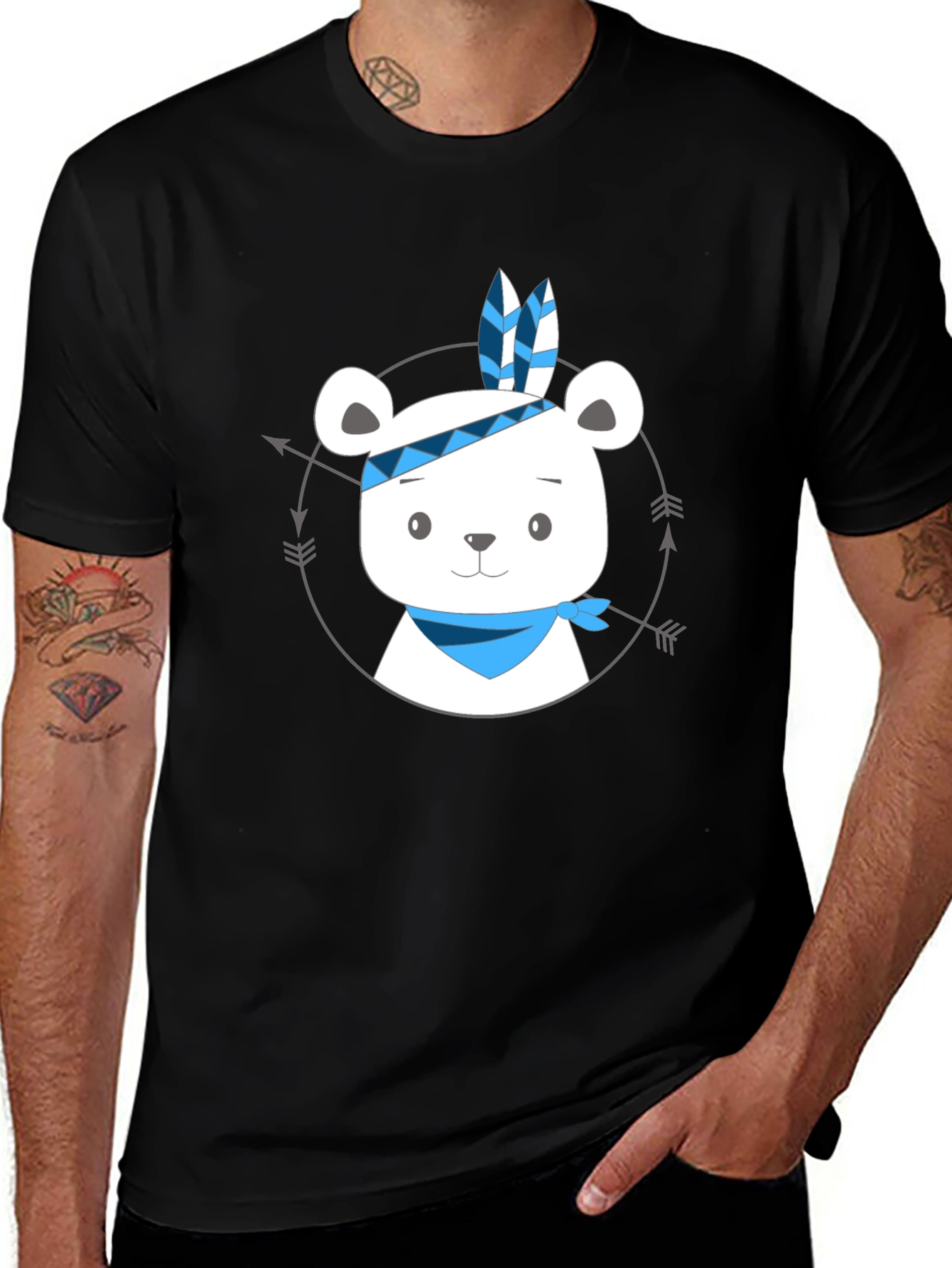 Variant 25 of Bear Indian Chief Graphic T-Shirt