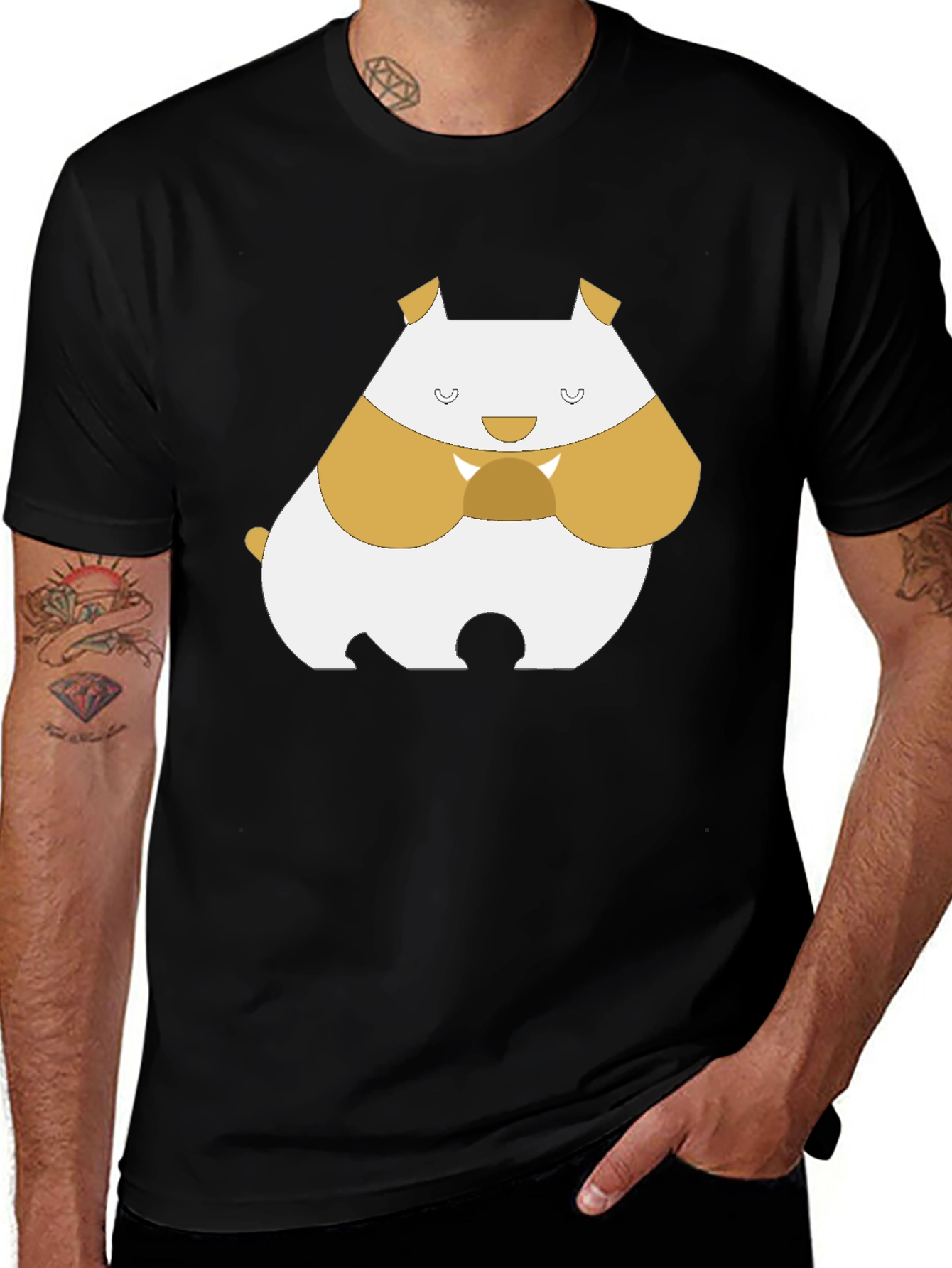 Variant 3 of Cute Hamster Graphic Tee - Black