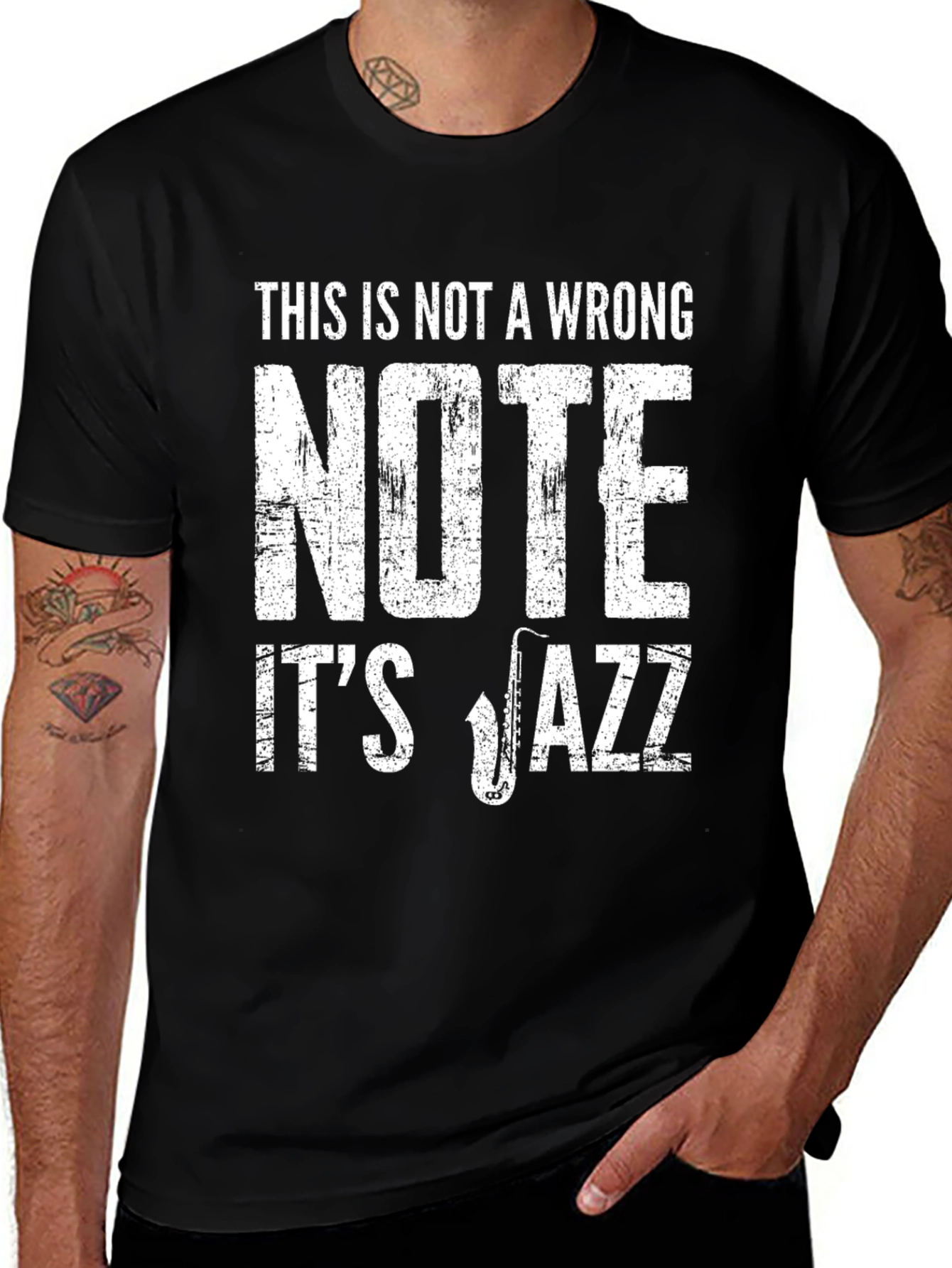 Black Jazz Music Lover T-Shirt Funny Musician Gift main image