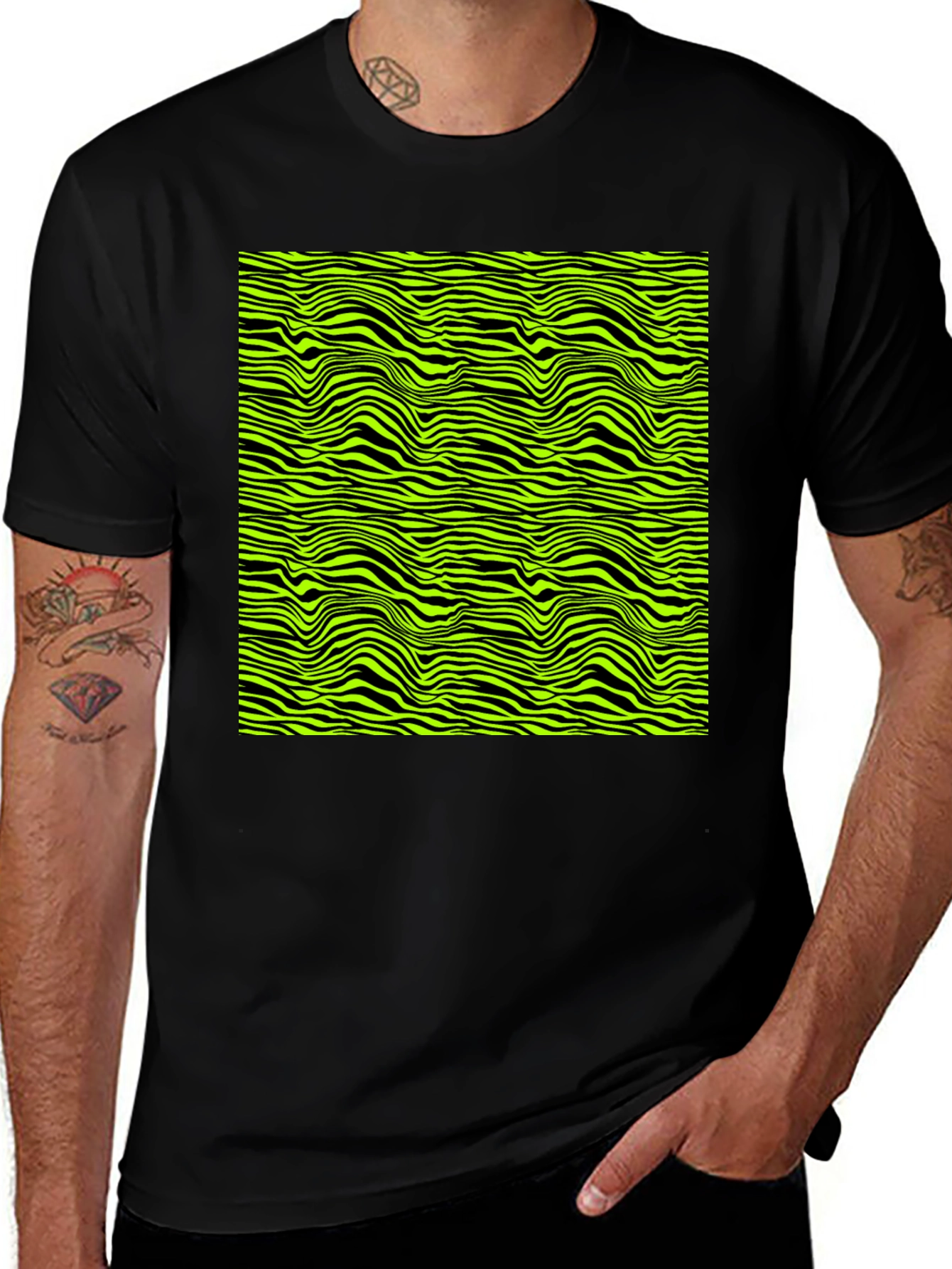 Variant 15 of Abstract Zebra Stripe Graphic Print Men's T-Shirt