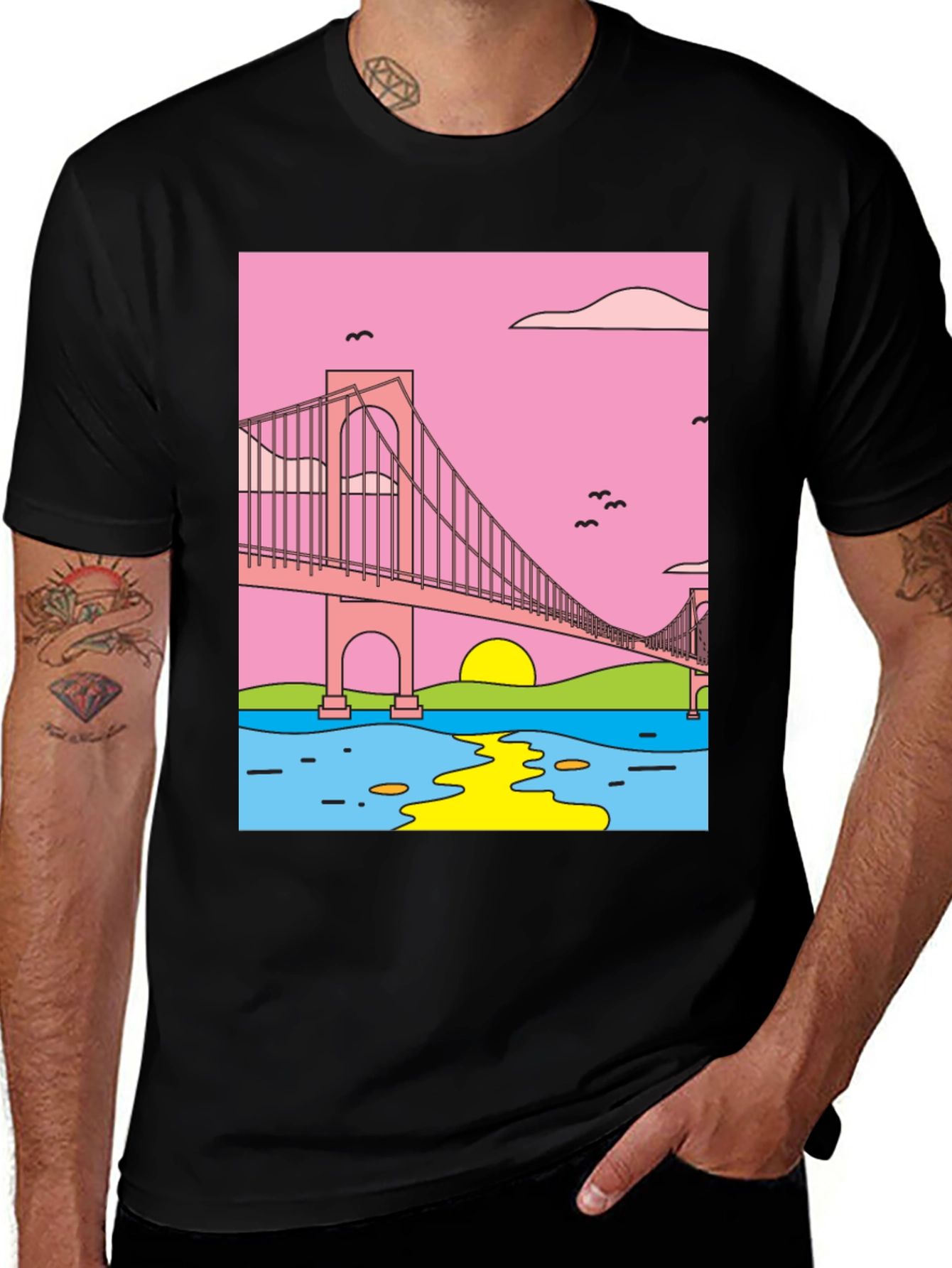 Variant 21 of Golden Gate Graphic Tee - Retro Style