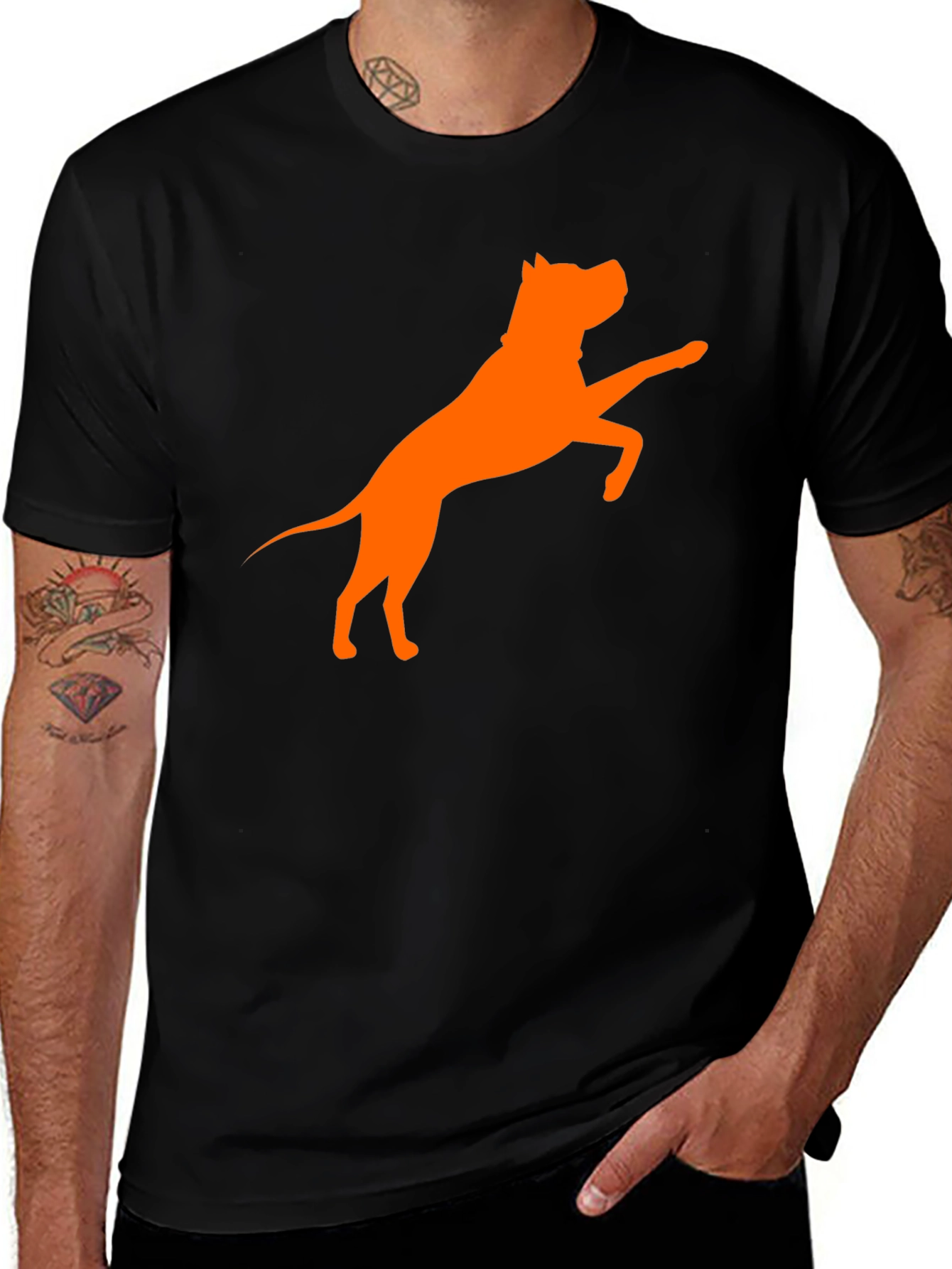 Variant 21 of Pitbull Silhouette Graphic T-Shirt