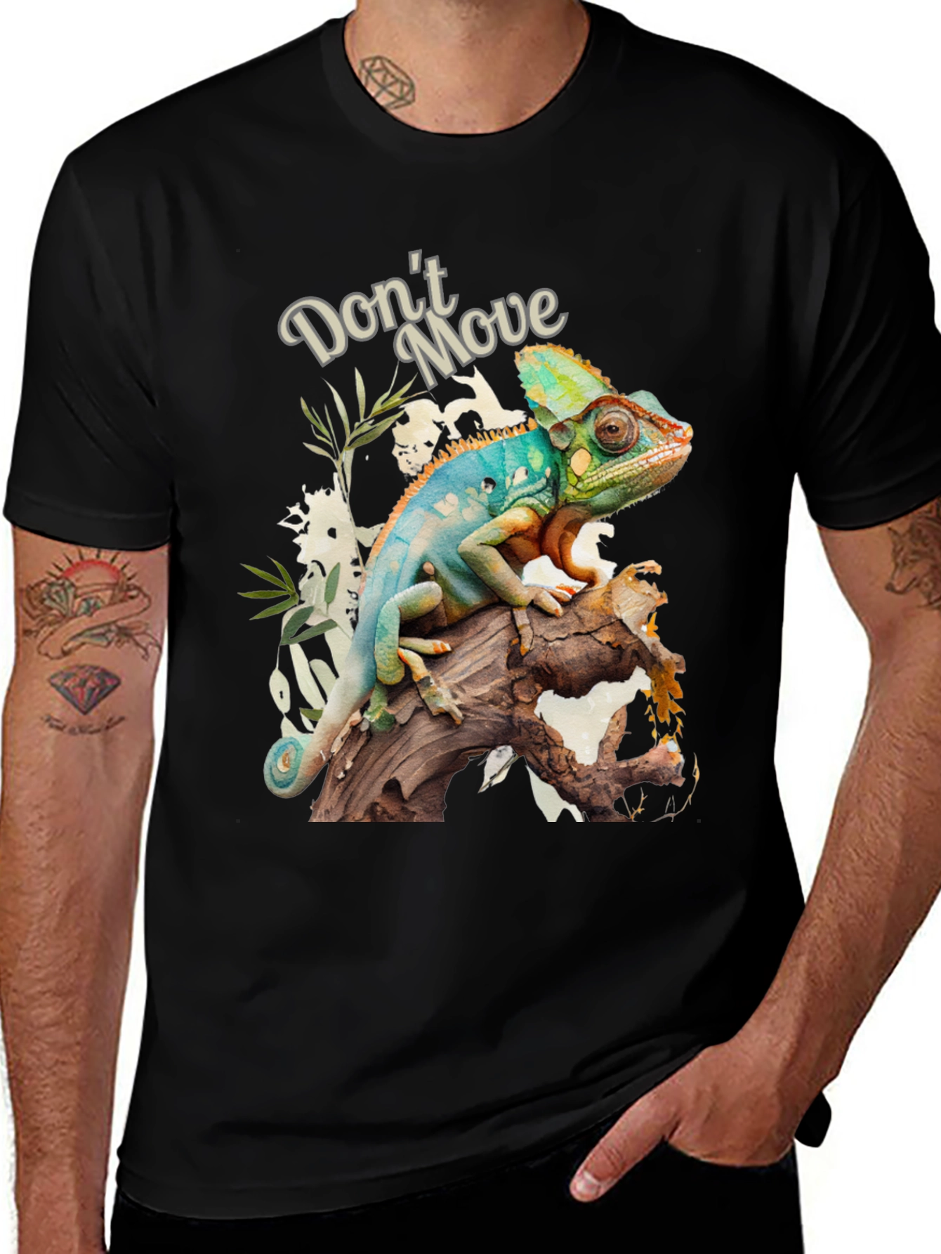 Variant 6 of Don't Move Chameleon Graphic Tee