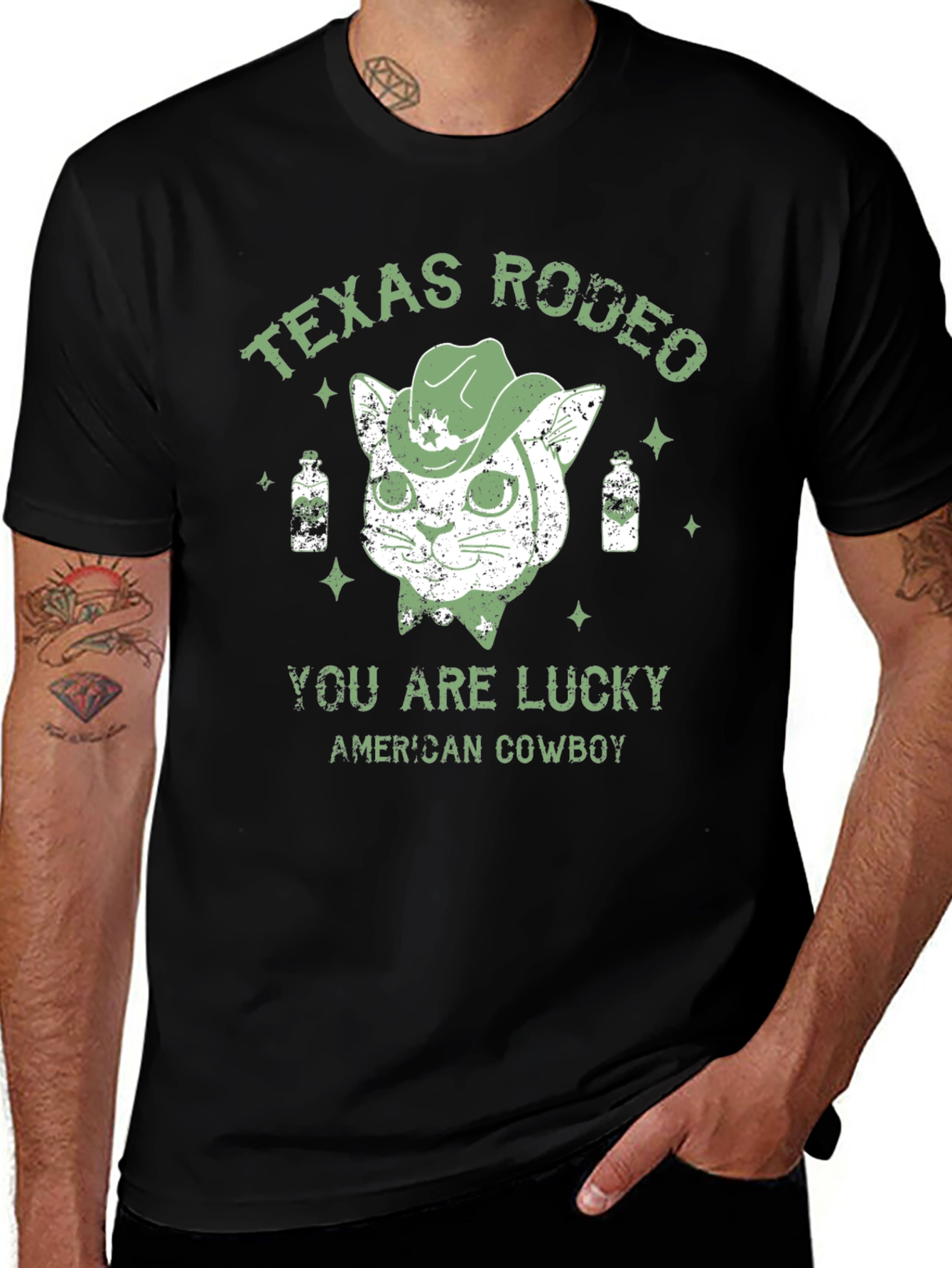 Variant 28 of Texas Rodeo Lucky American Cowboy Graphic Tee