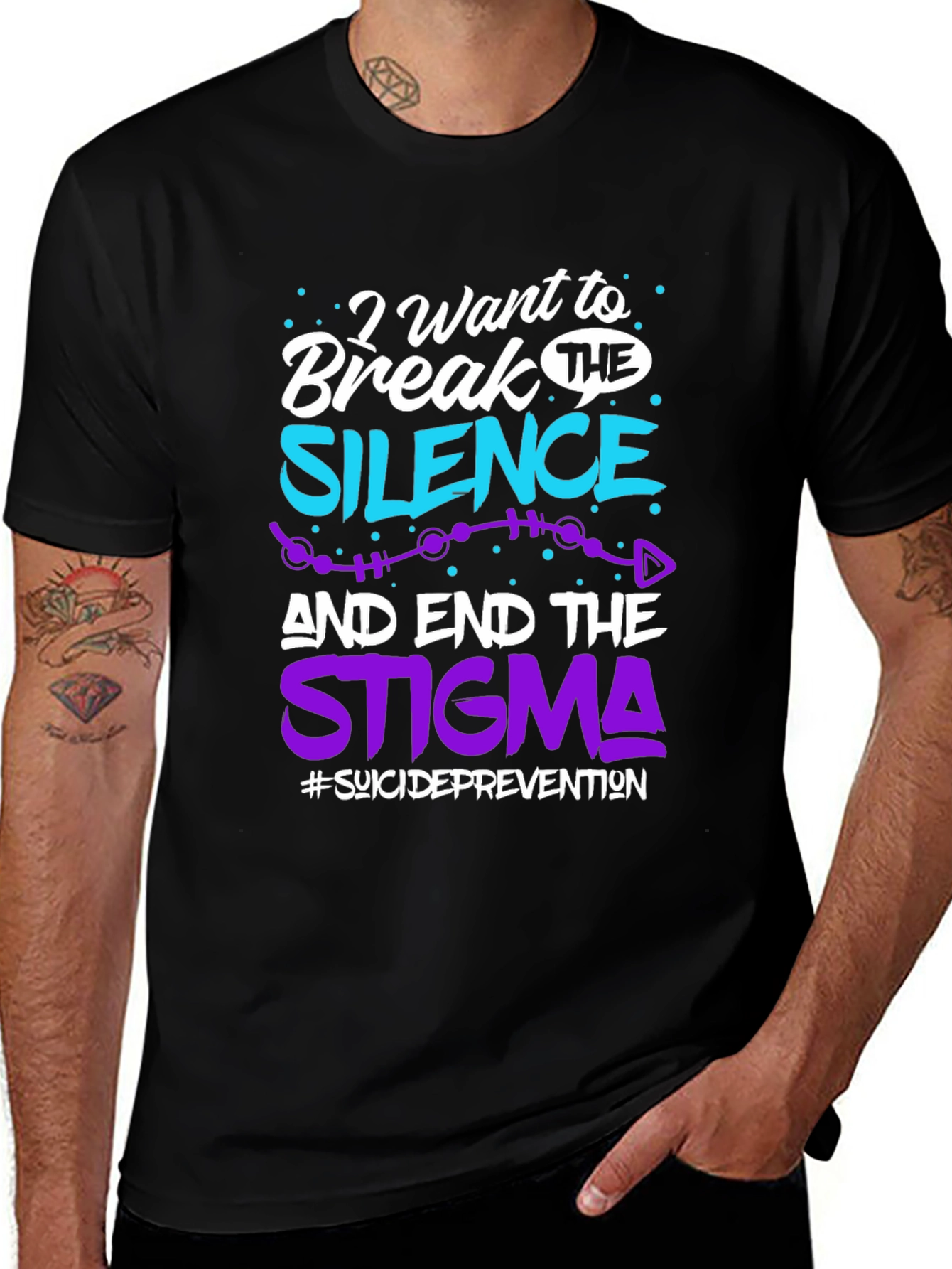 Variant 17 of Break The Silence T-Shirt Suicide Prevention Awareness Tee