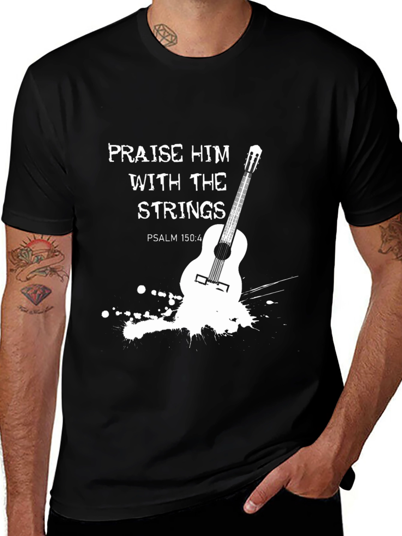 Praise Him Guitar T-Shirt - Christian Music Tee
