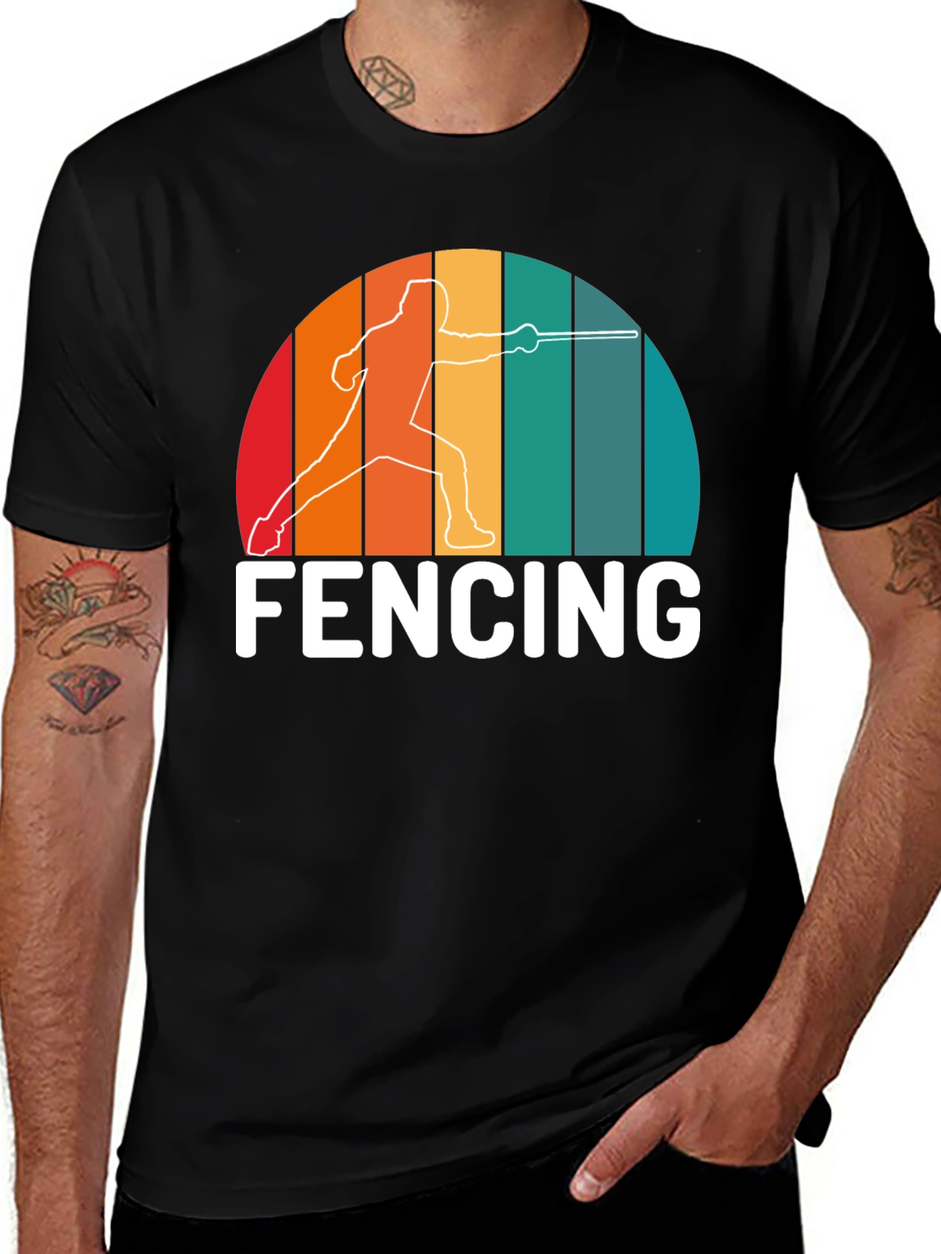 Variant 25 of Retro Fencing T-Shirt - Vintage Style Graphic Tee
