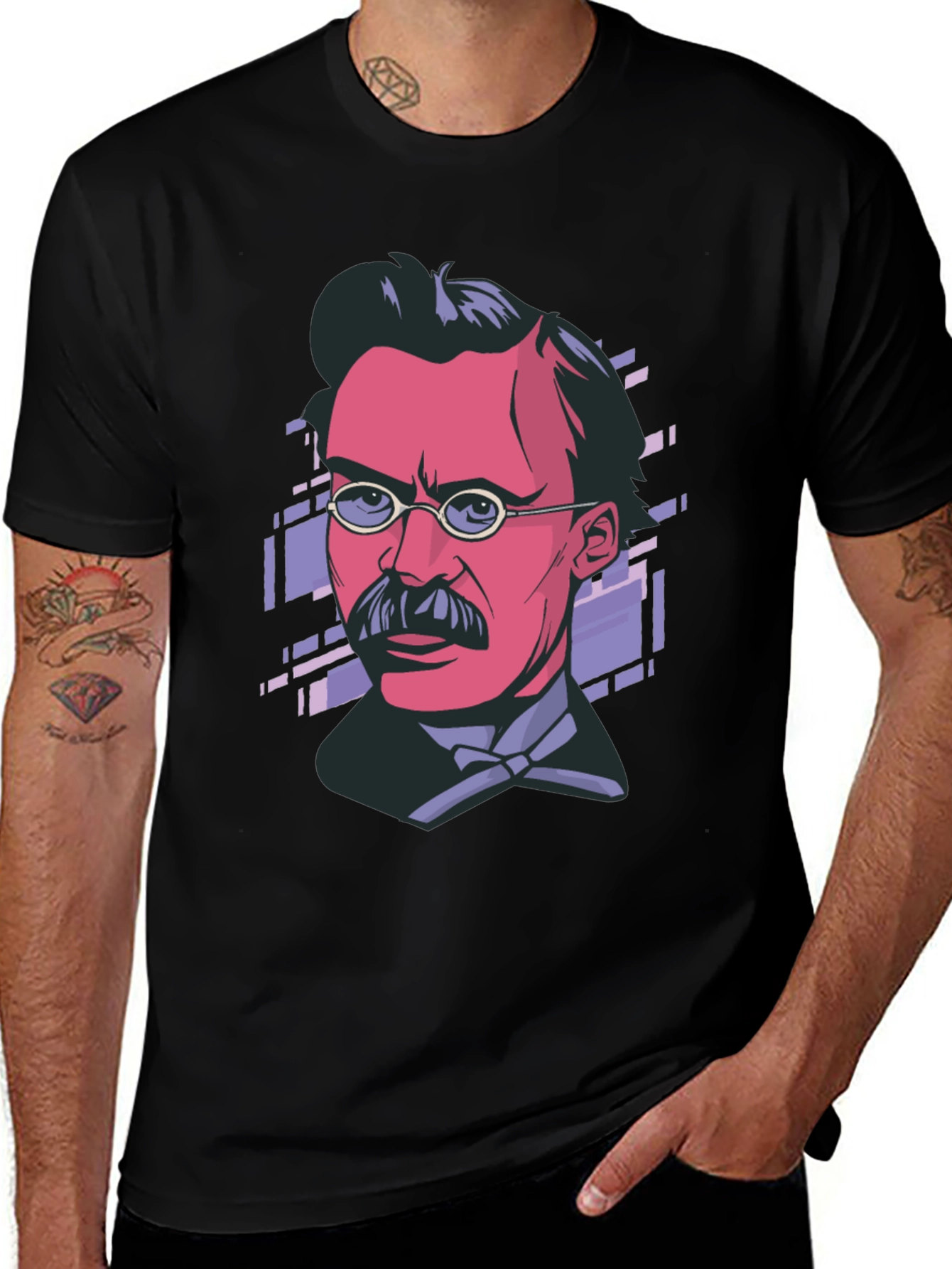Variant 24 of Nietzsche Graphic Tee - Black