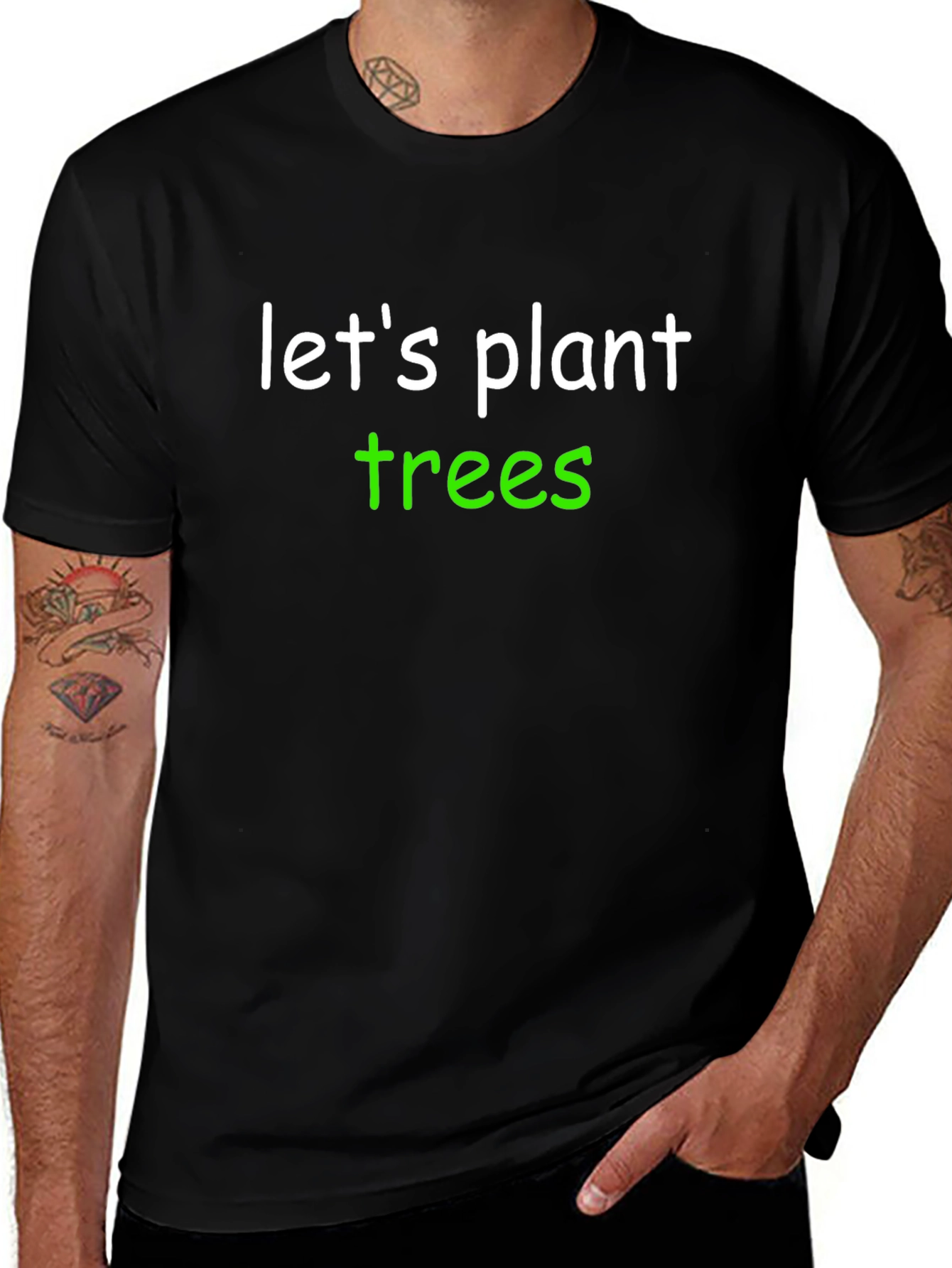 Variant 25 of Let's Plant Trees Black Graphic T-Shirt
