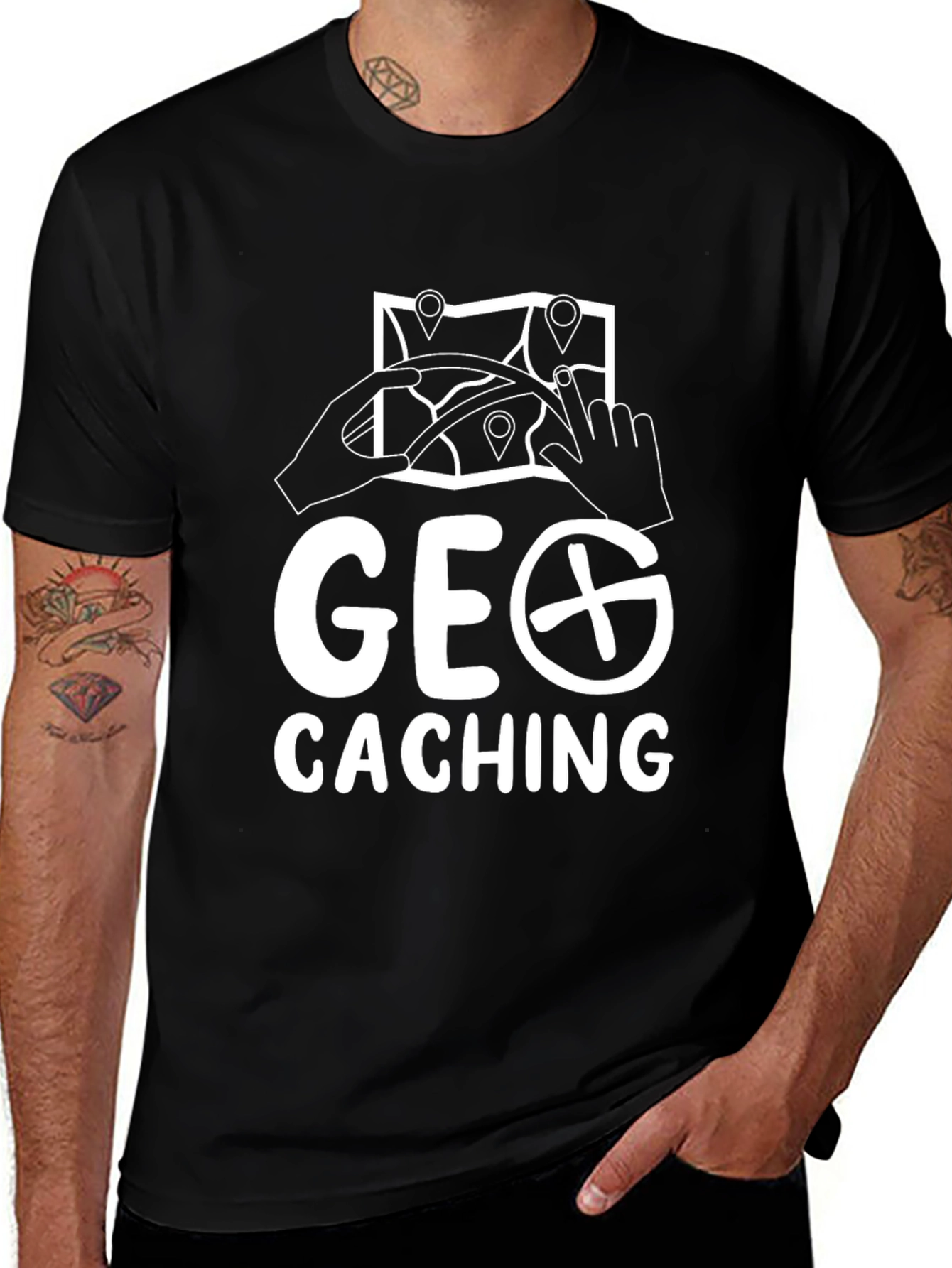 Variant 19 of Geocaching Graphic Tee - Adventure Awaits!