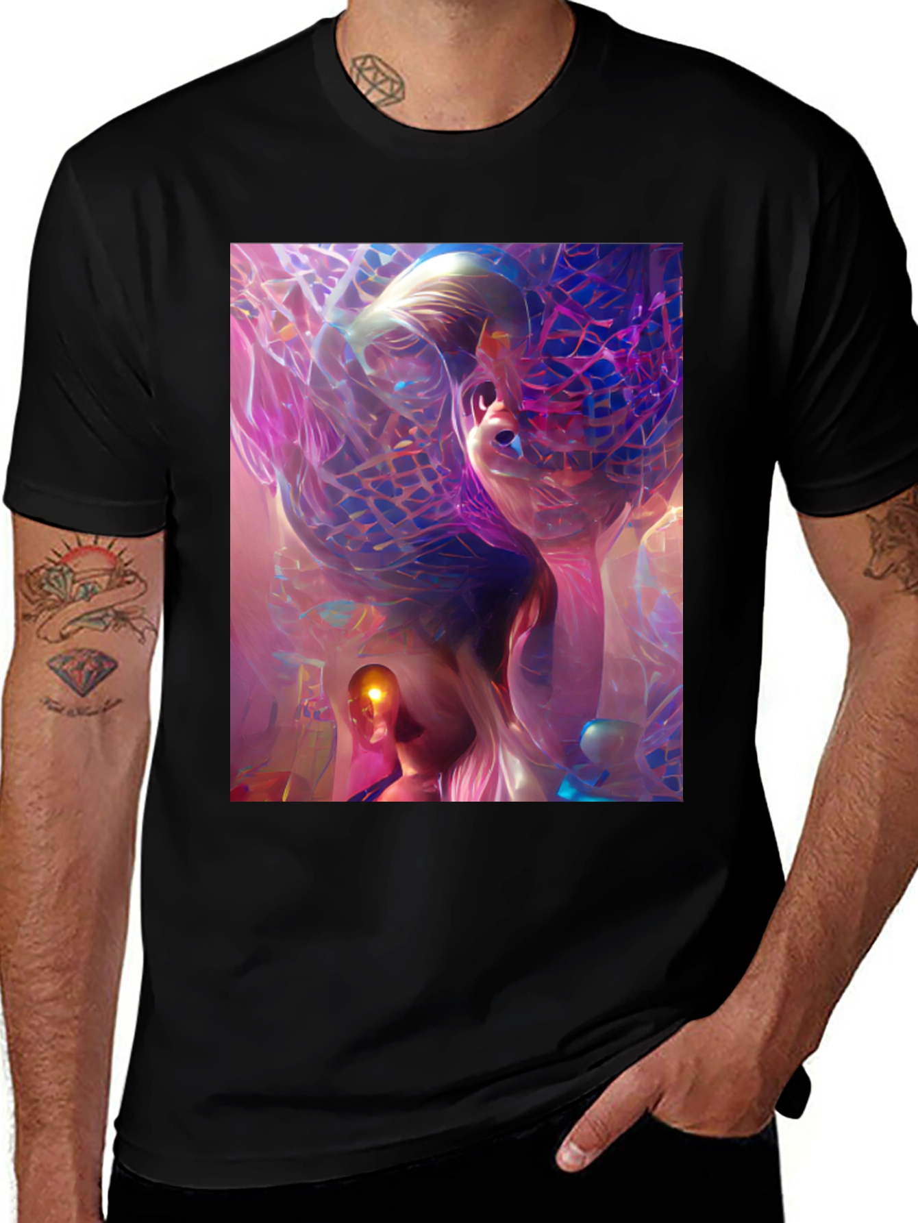 Variant 12 of Abstract Art Print Black T-Shirt - Unique Graphic Tee